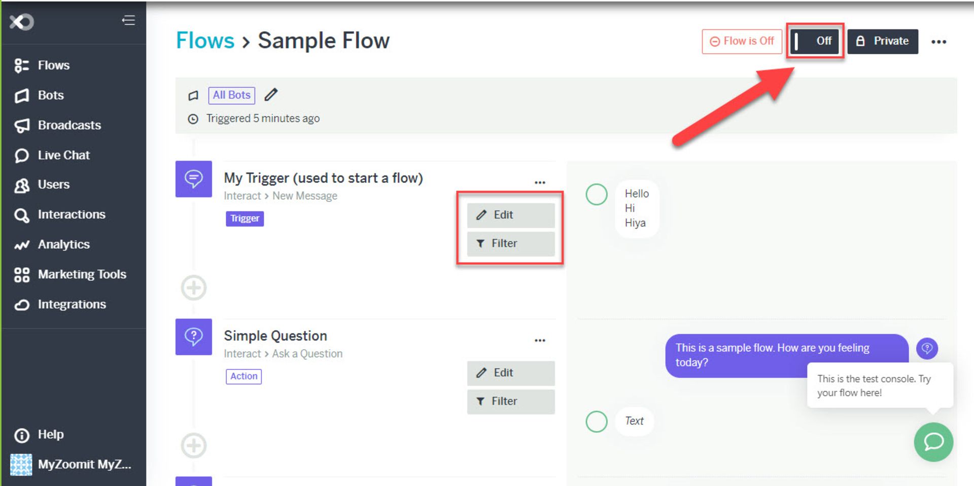 ساخت ربات تلگرام با FlowXO