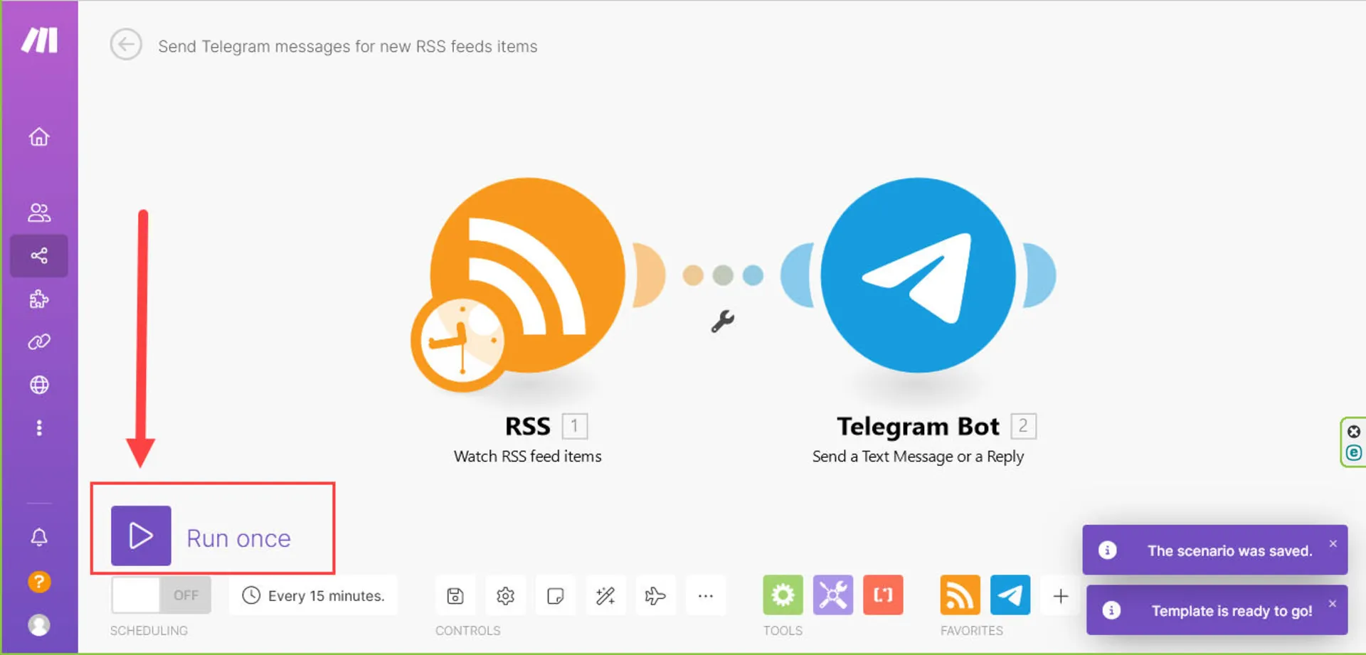 ساخت ربات تلگرام با Make