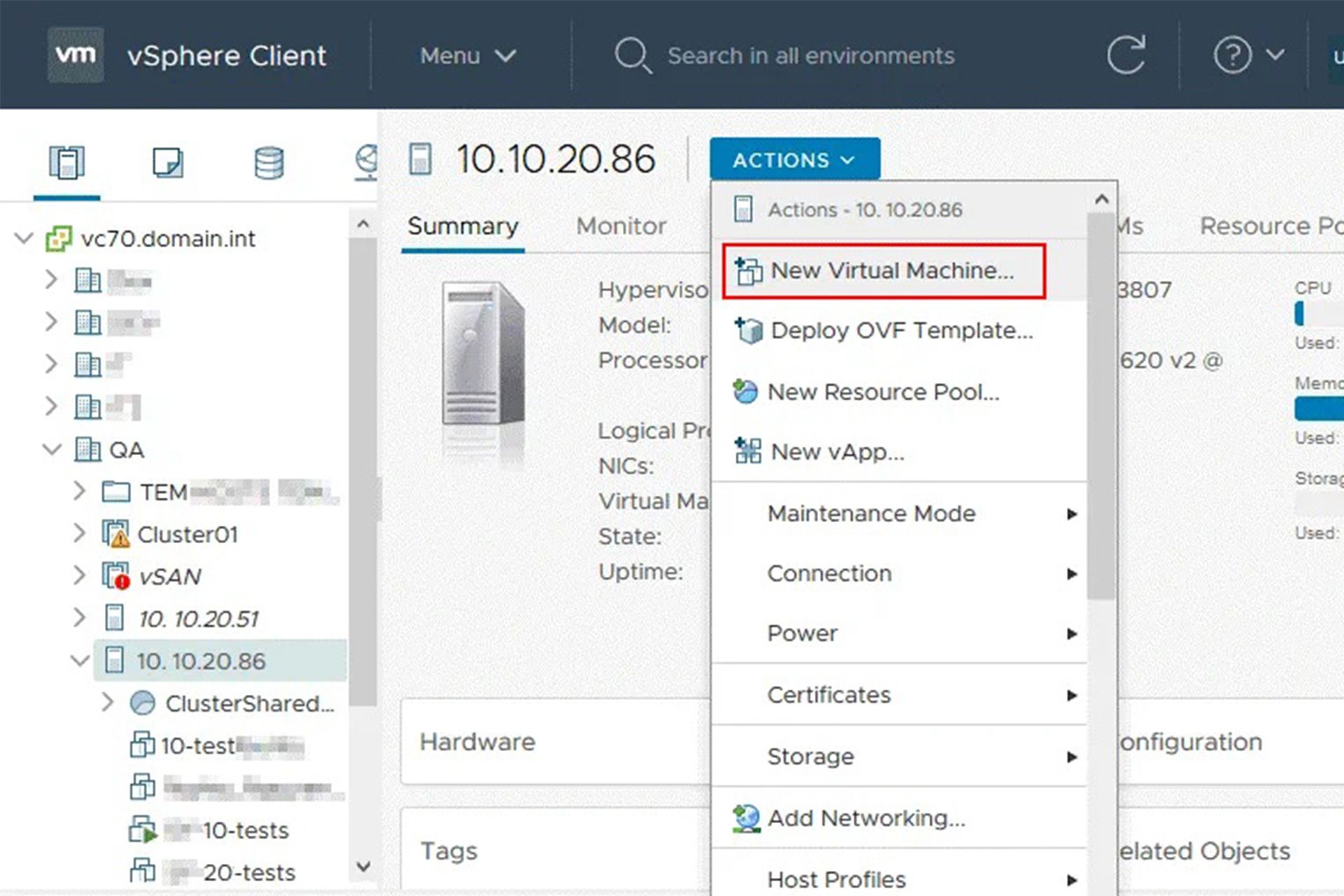 ساخت سرور مجازی با استفاده از VMware vSphere Client مرحله دوم