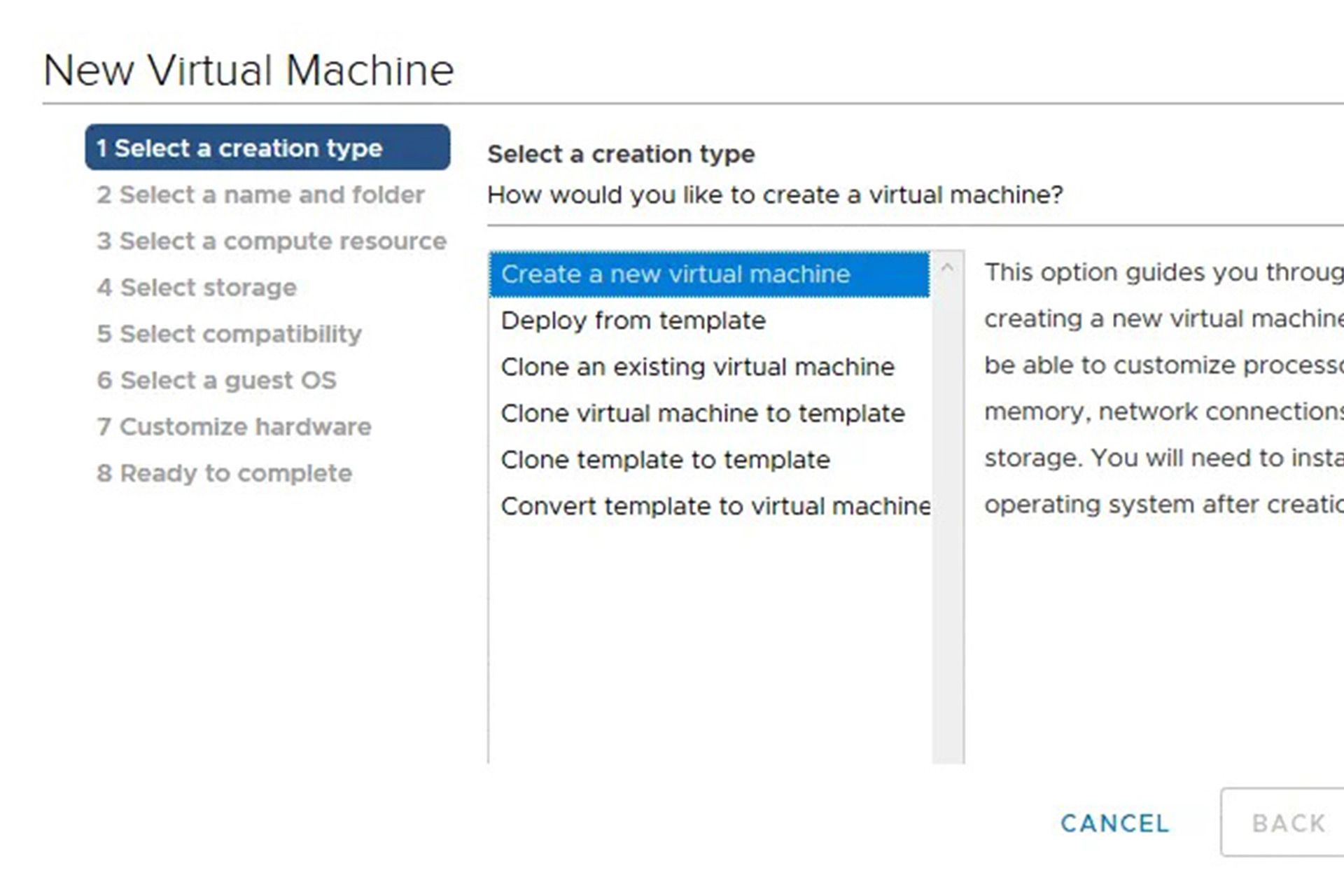 ساخت سرور مجازی با استفاده از VMware vSphere Client مرحله سوم