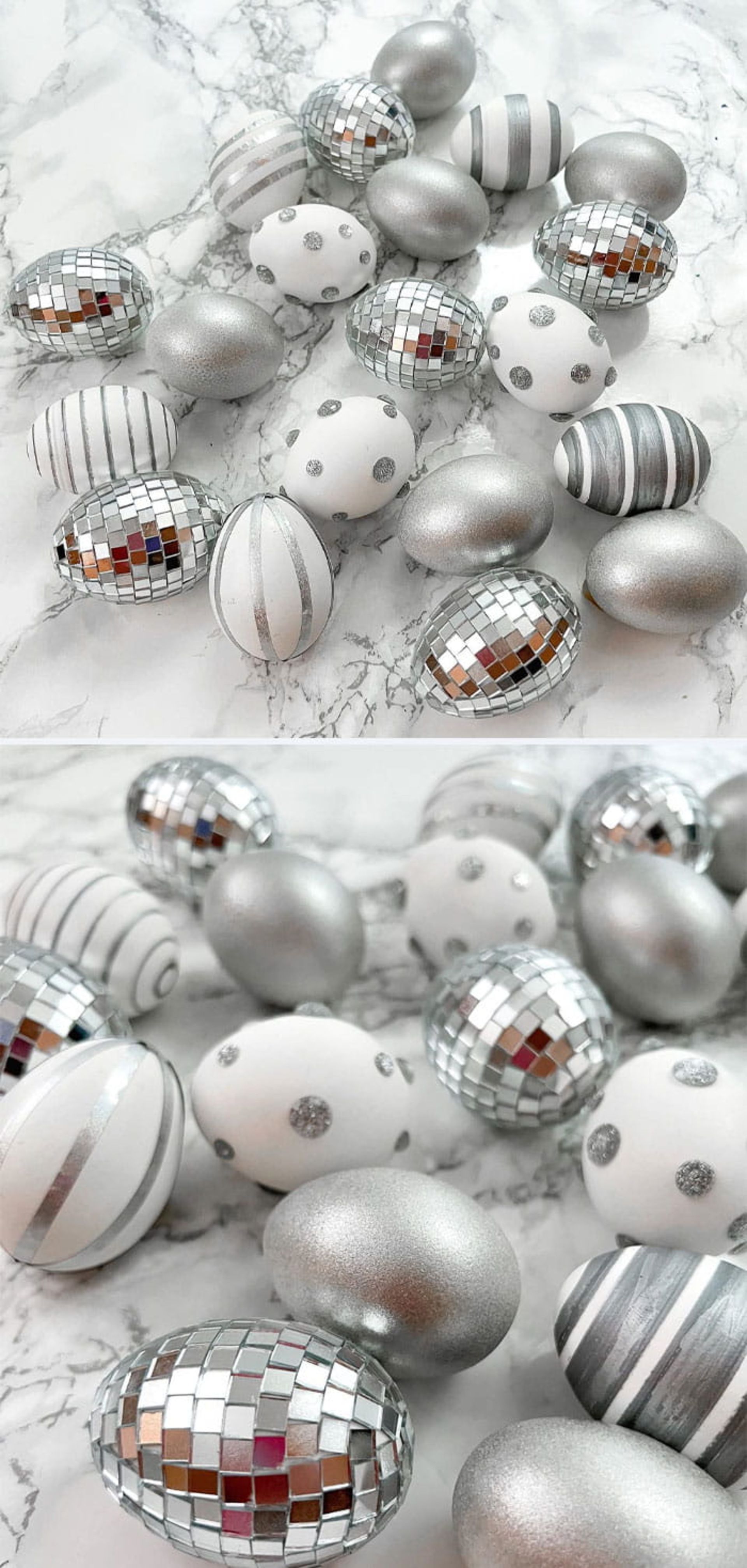 تخم‌مرغ رنگی نقره‌ای و دیسکو