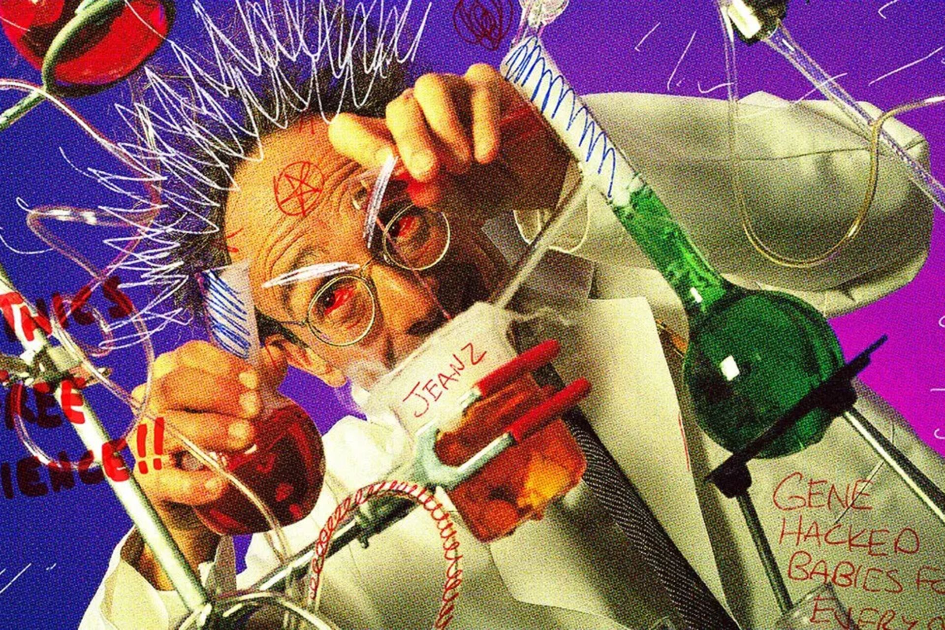 تصویرسازی از دانشمند دیوانه در آزمایشگاه