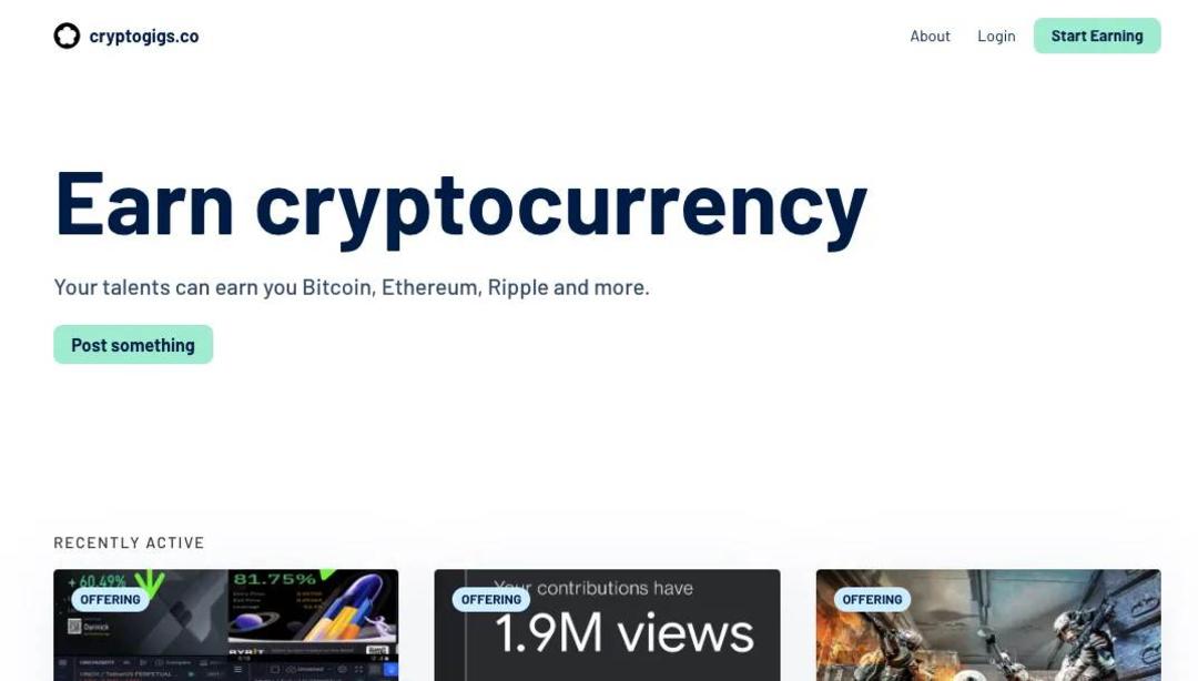 وب سایت CryptoGigs