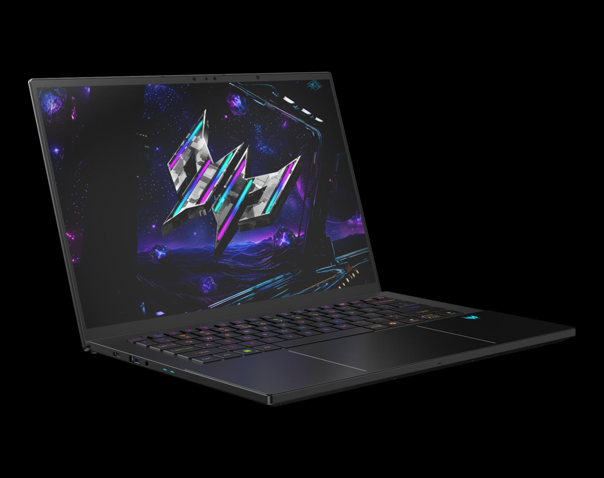 نمای جلو و سمت چپ لپ‌تاپ ایسر Predator 14 AI