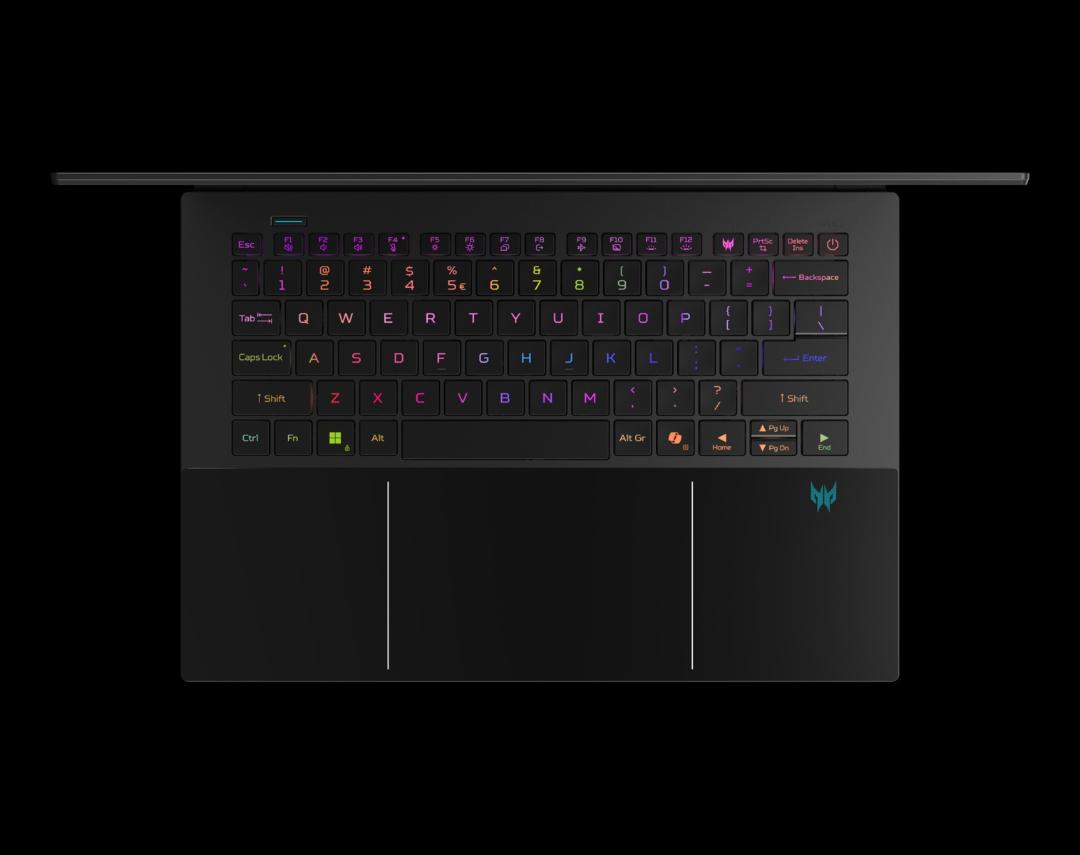 کیبورد لپ‌تاپ ایسر Predator 14 AI از بالا