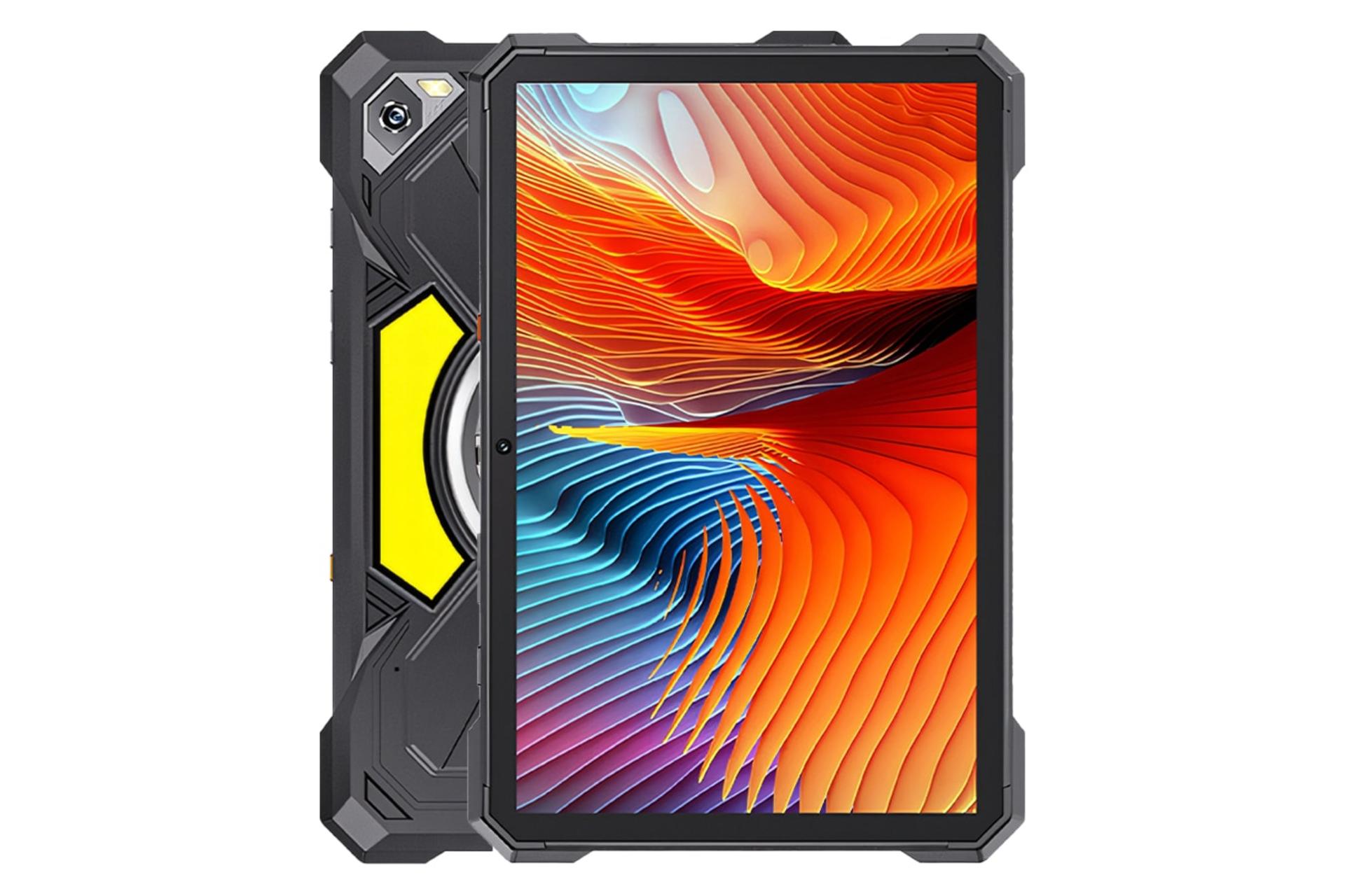 نمای کلی تبلت کوبوت تب KingKong S با نمایشگر روشن و نمایش دوربین پنل پشت