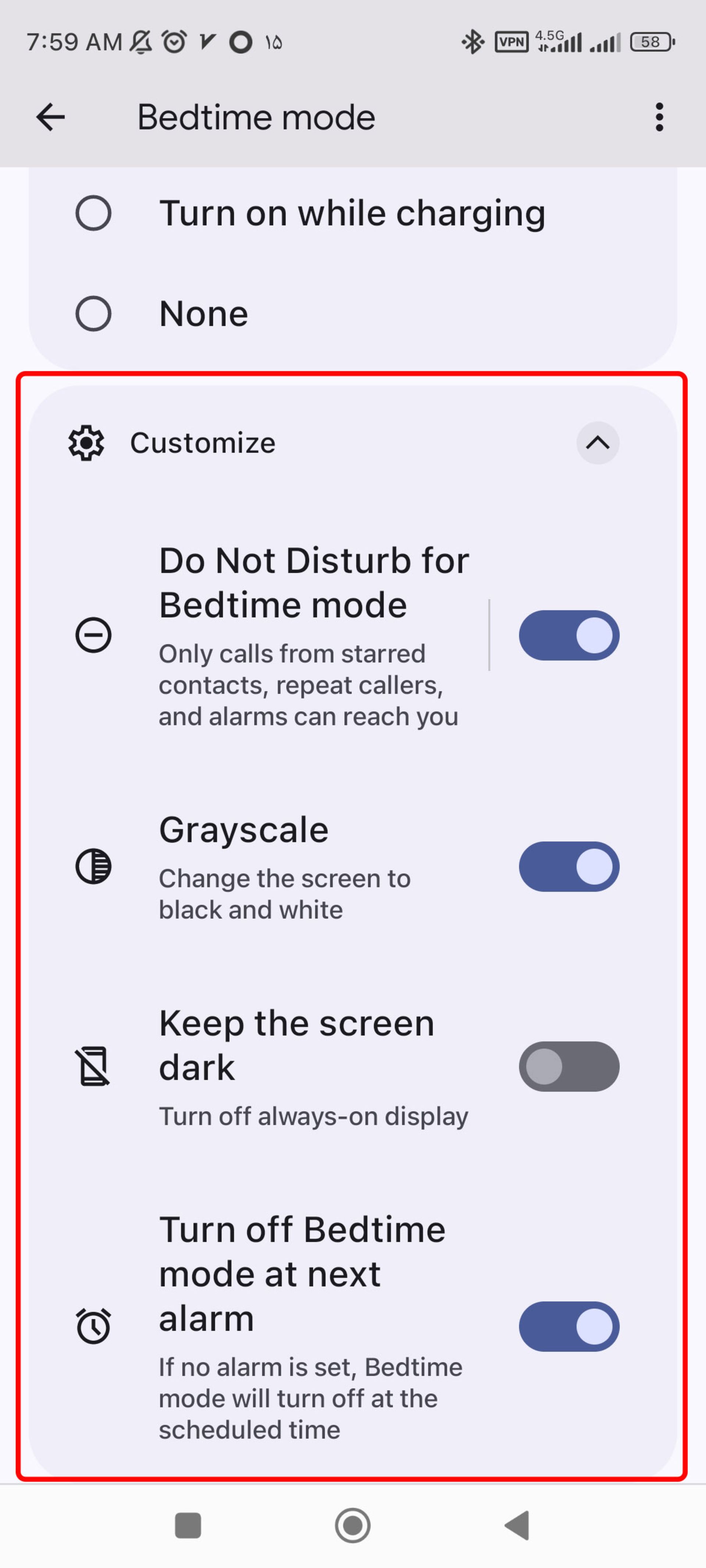 شخصی سازی حالت خواب (bedtime mode) شیائومی