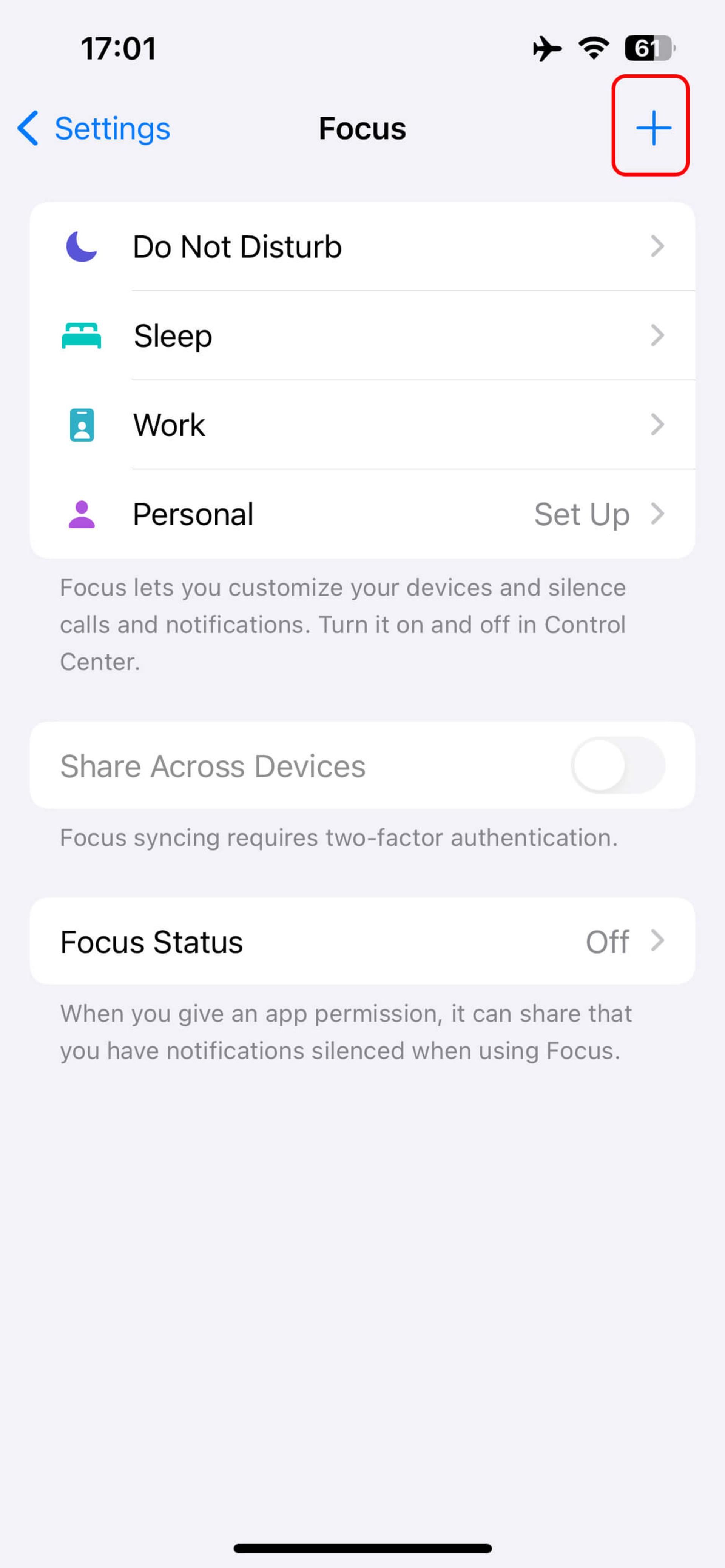 بخش focus آیفون