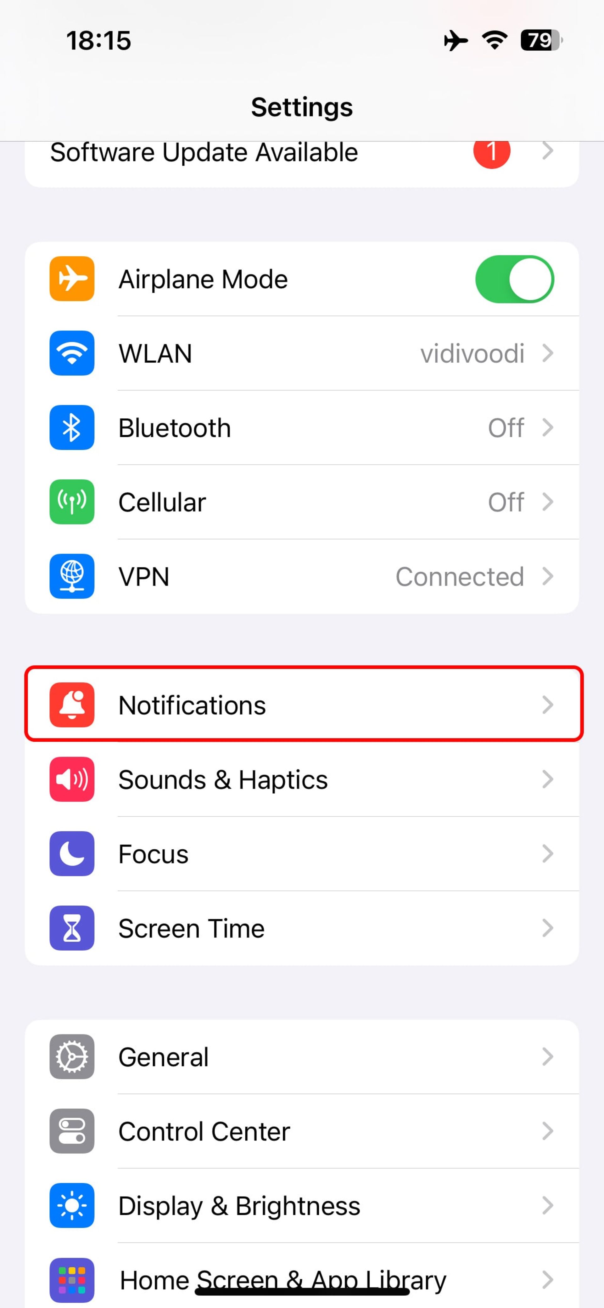 تنظیمات (Settings) گوشی آیفون