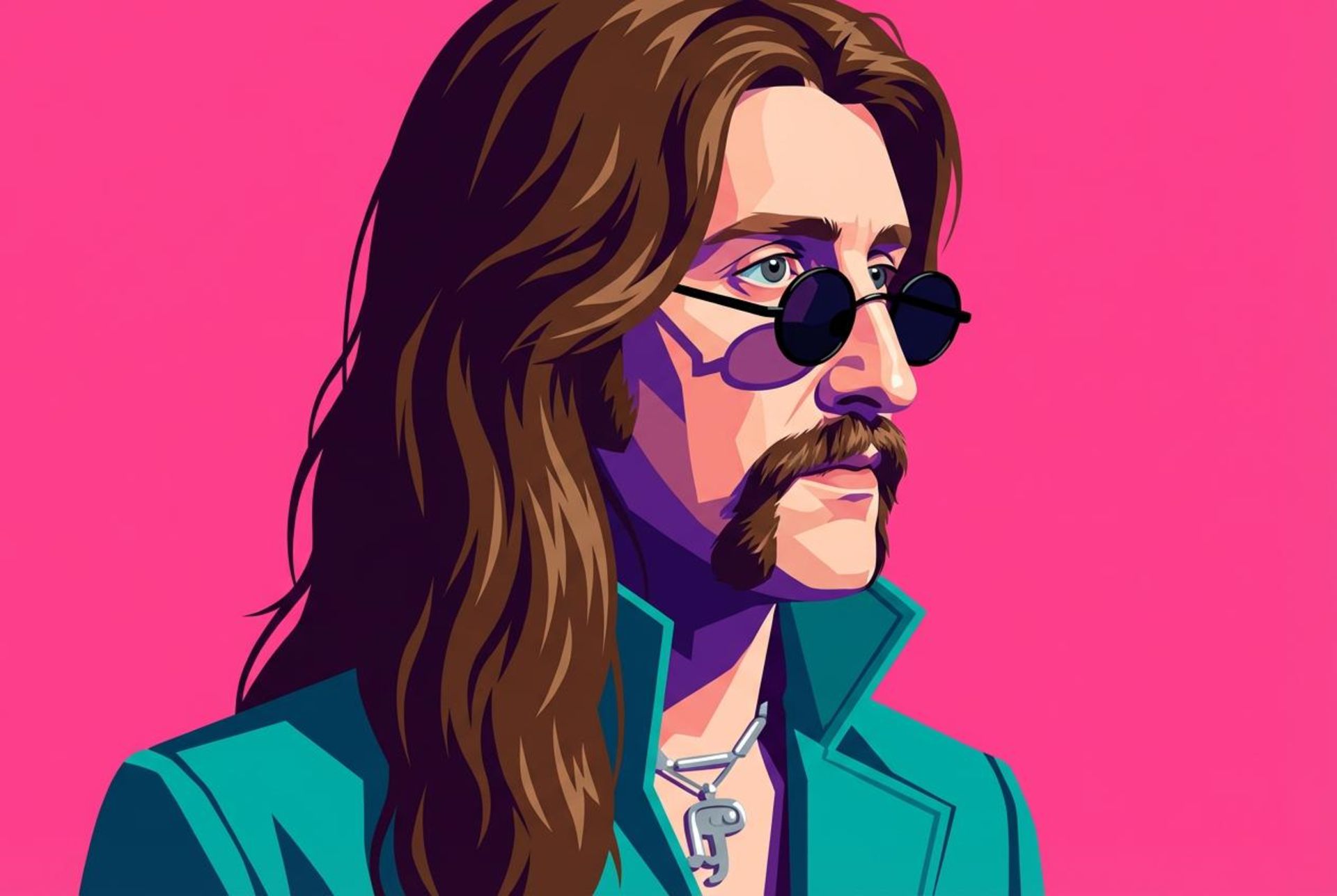 پرتره‌ی وکتور آرت با استایل cyber pop