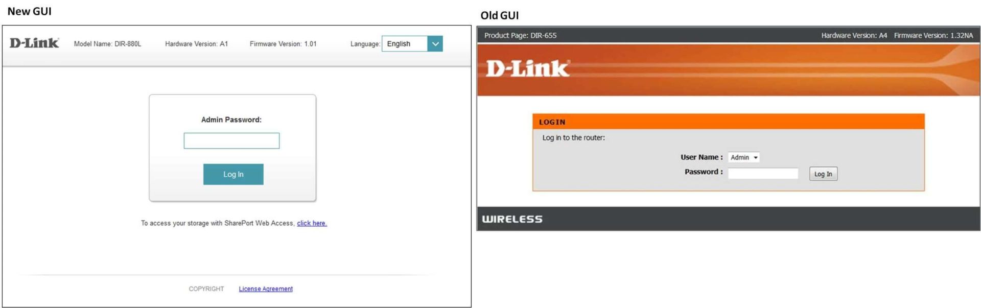 صفحه ورود به پنل مدیریت مودم D-Link