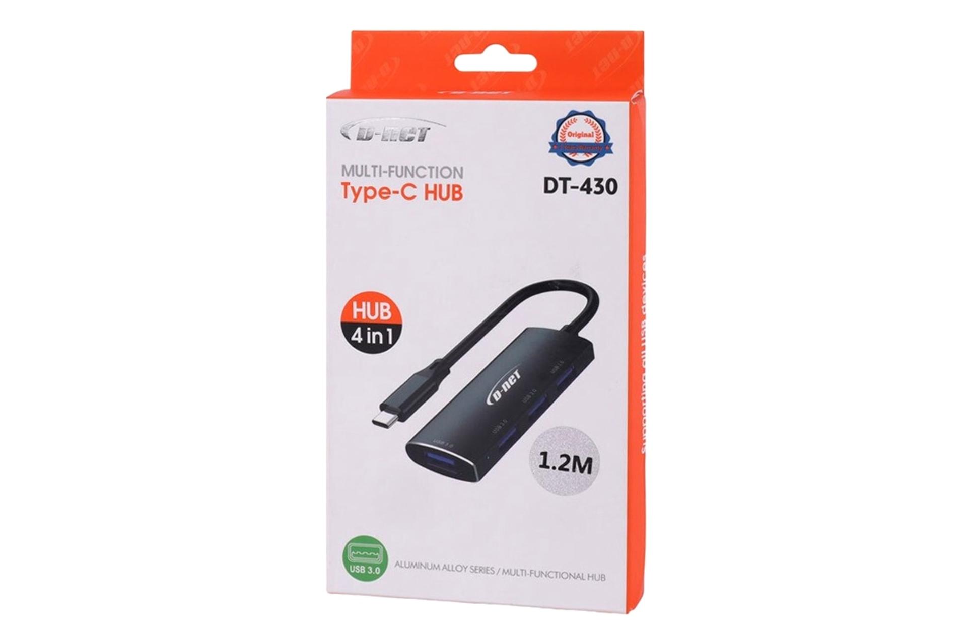 جعبه هاب USB هاب USB-A دی نت 4 پورت مدل DT-430 120CM
