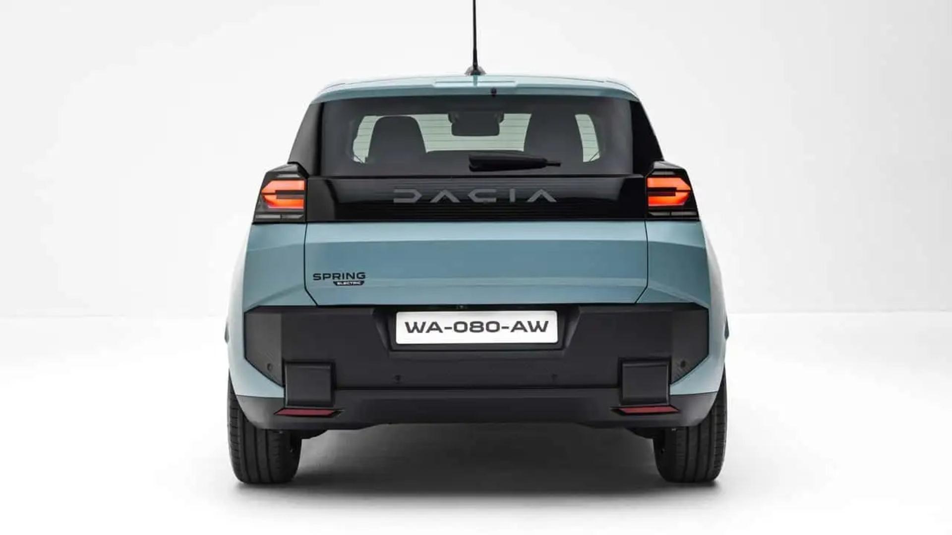 نمای عقب خودروی برقی داچیا اسپرینگ (Dacia Spring) با طراحی مدرن