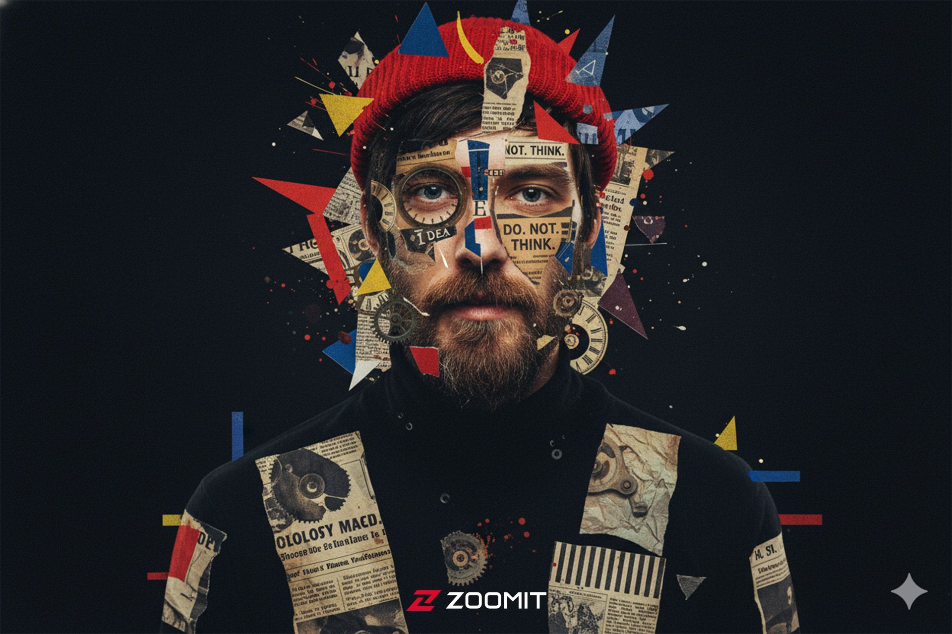 پرتره یک مرد با استایل کلاژ - هوش مصنوعی