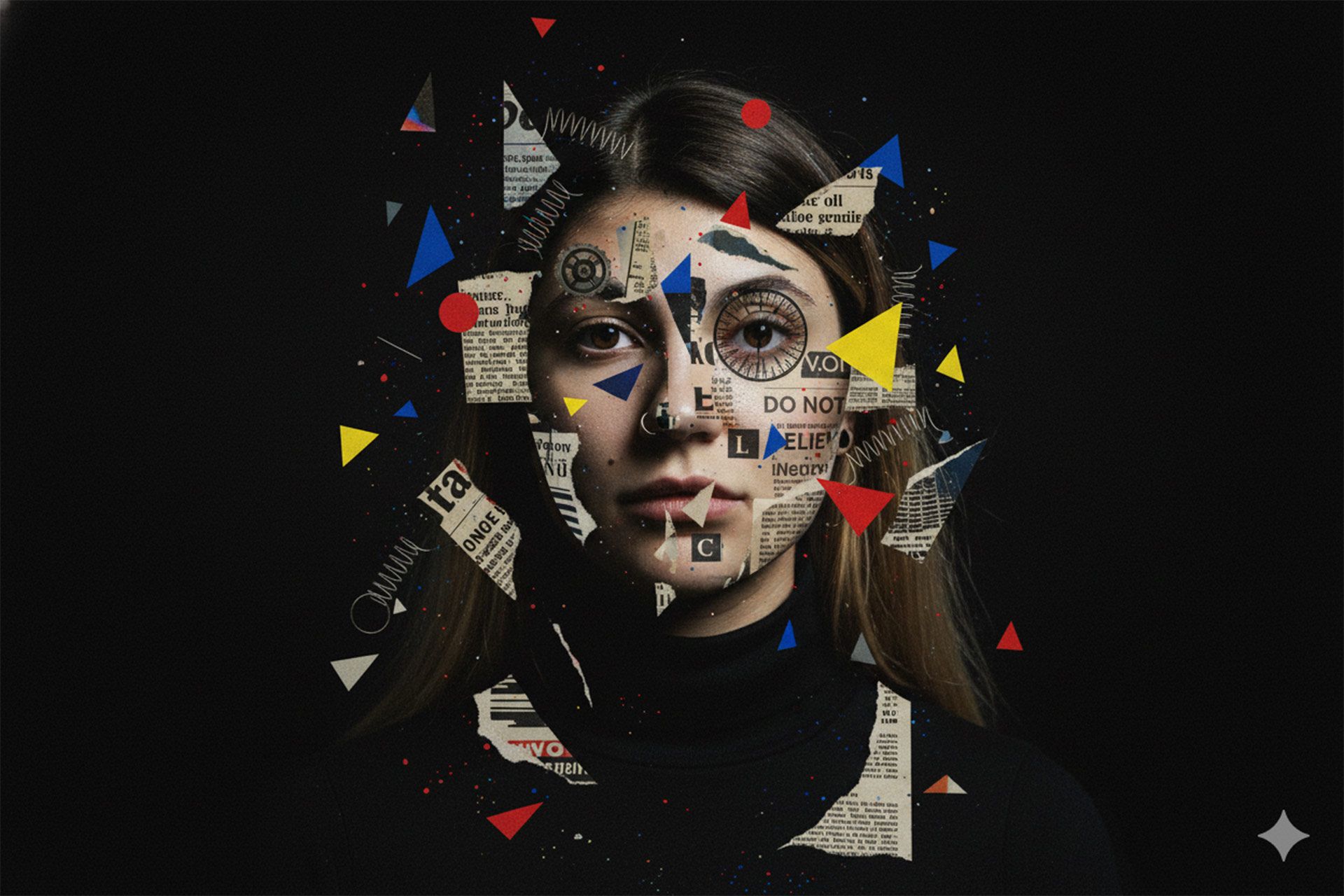 پرتره یک زن با استایل کلاژ - هوش مصنوعی