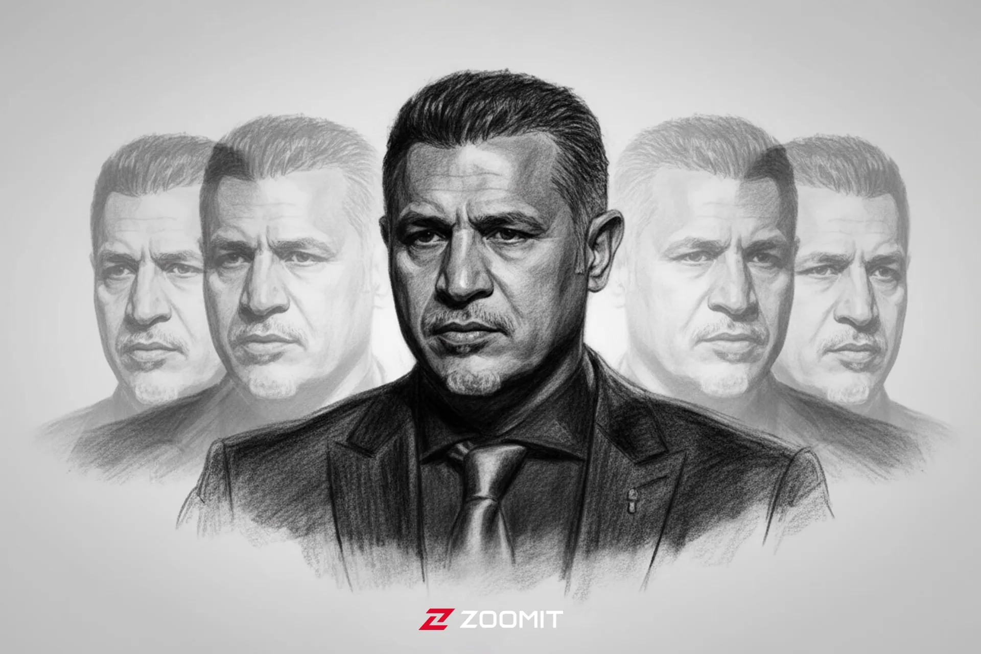 نقاشی ذغالی علی دایی با هوش مصنوعی