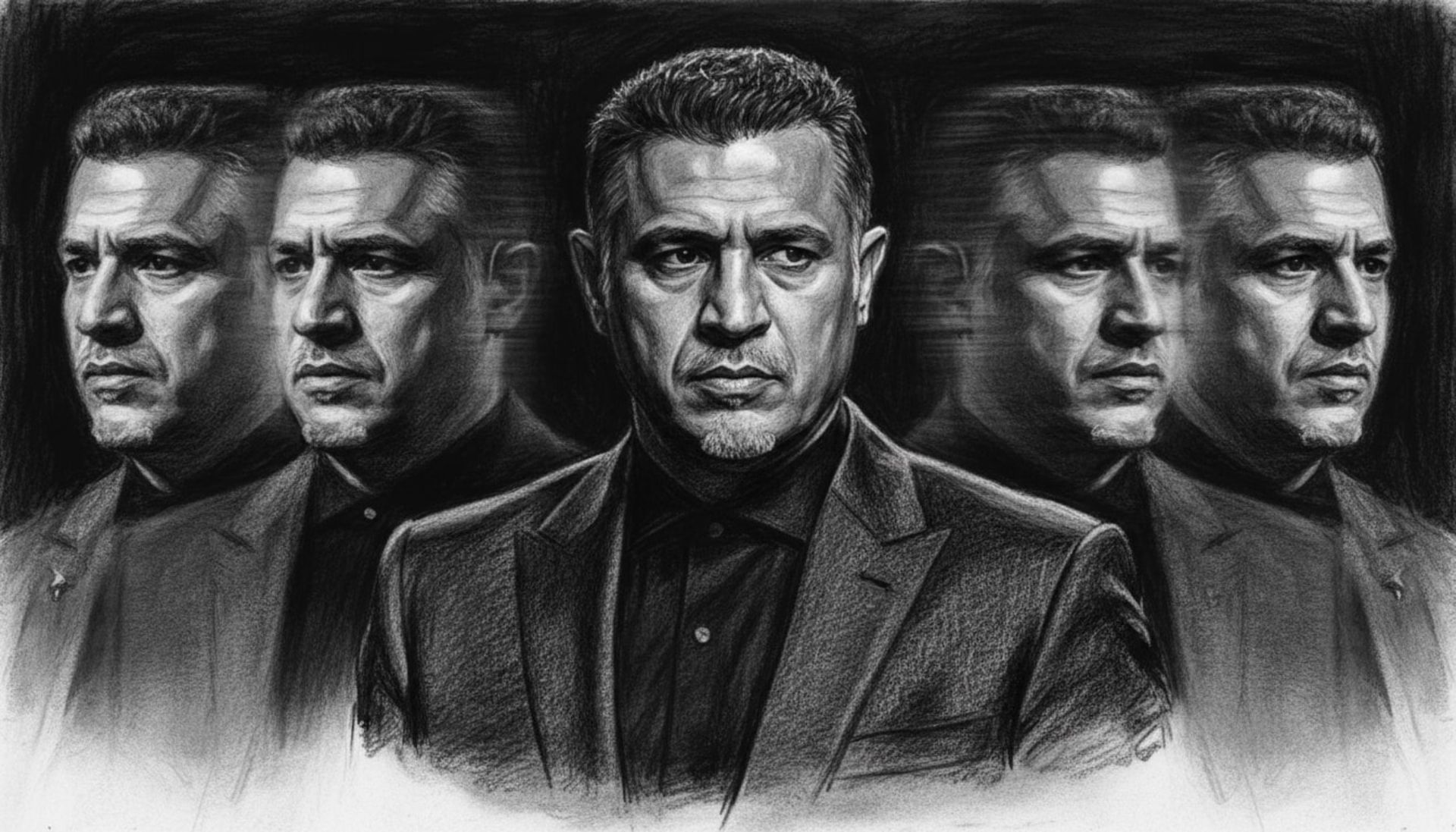 نقاشی ذغالی علی دایی با هوش مصنوعی