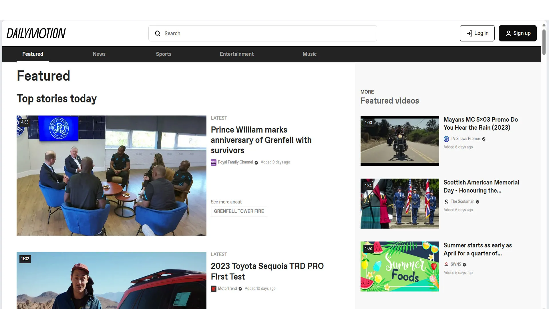 اسکرین شات وبسایت Dailymotion