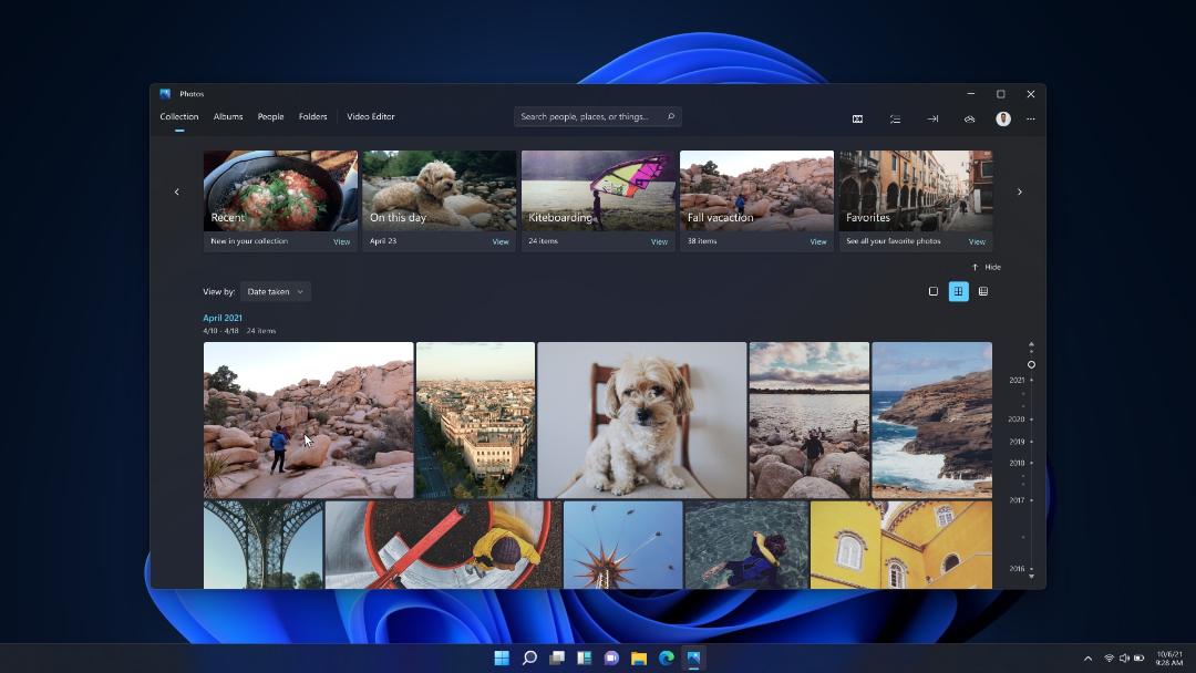 صفحه دسکتاپ ویندوز ۱۱ نرم افزار Windows Photos