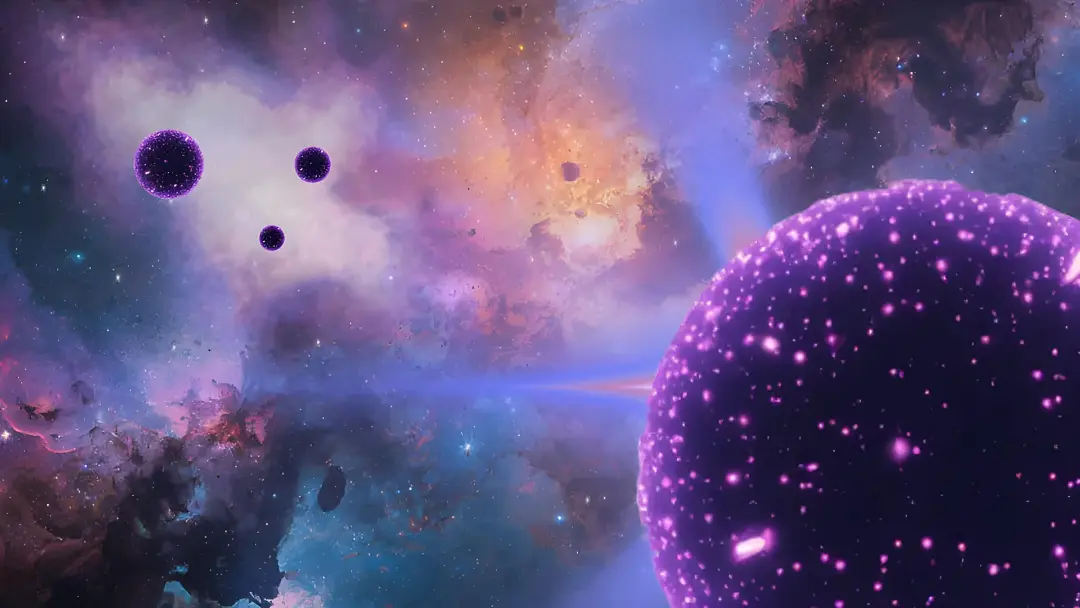 ستارگان تاریک در هاله‌ای از ماده تاریک (Dark Matter) در فضای کیهانی