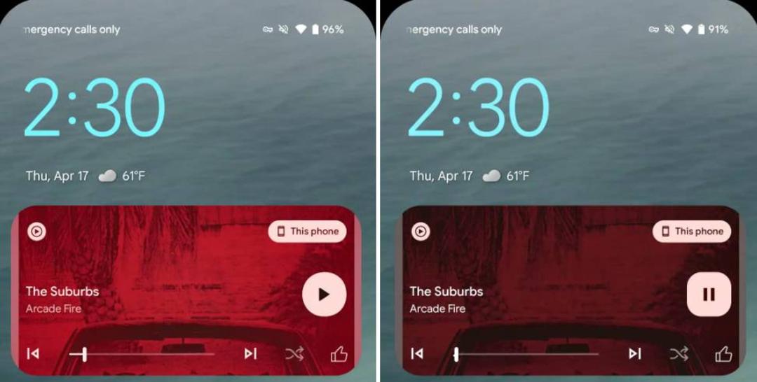 تیره شدن مدیاپلیر اندروید ۱۶