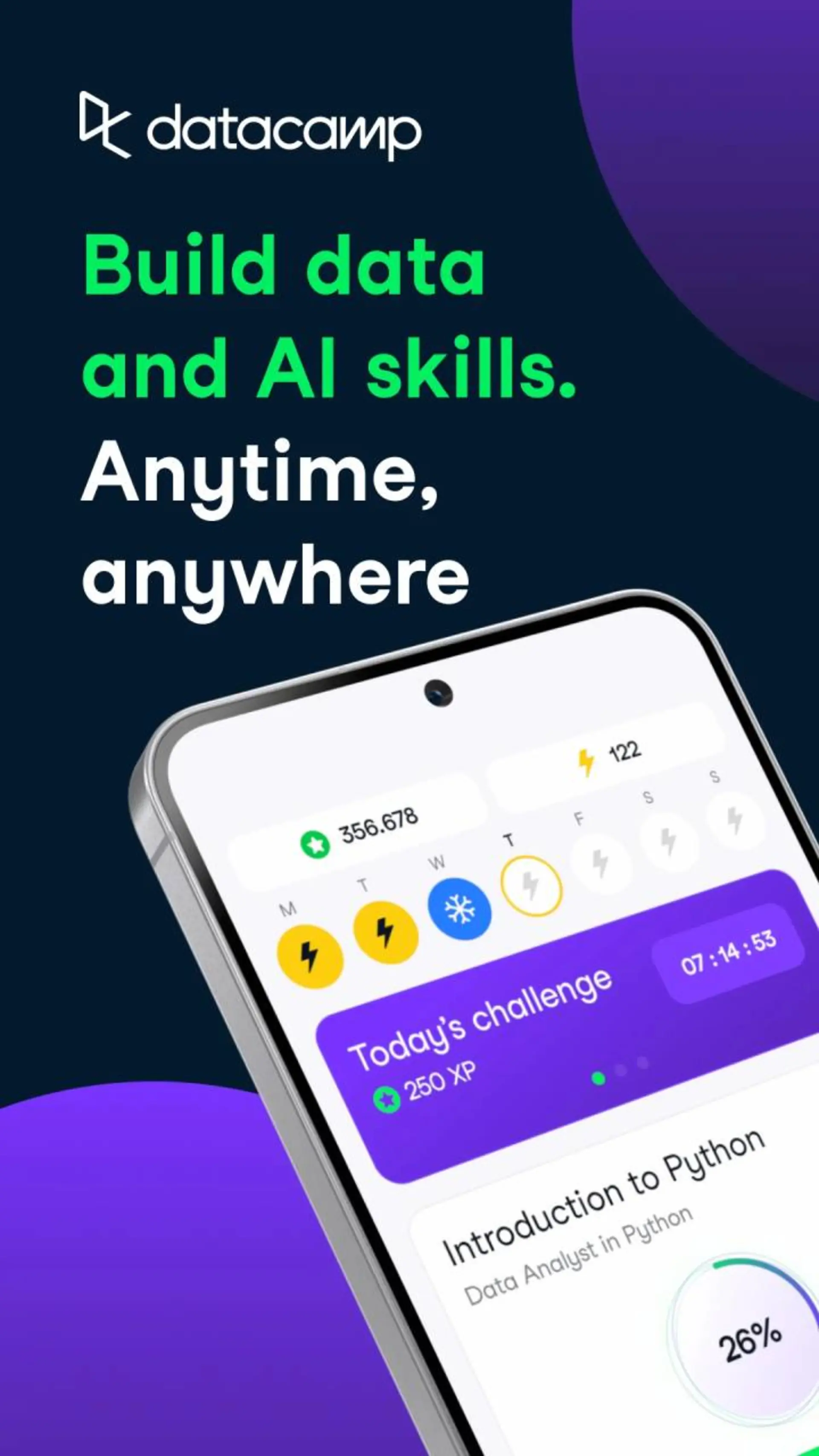 برنامه یادگیری برنامه نویسی DataCamp