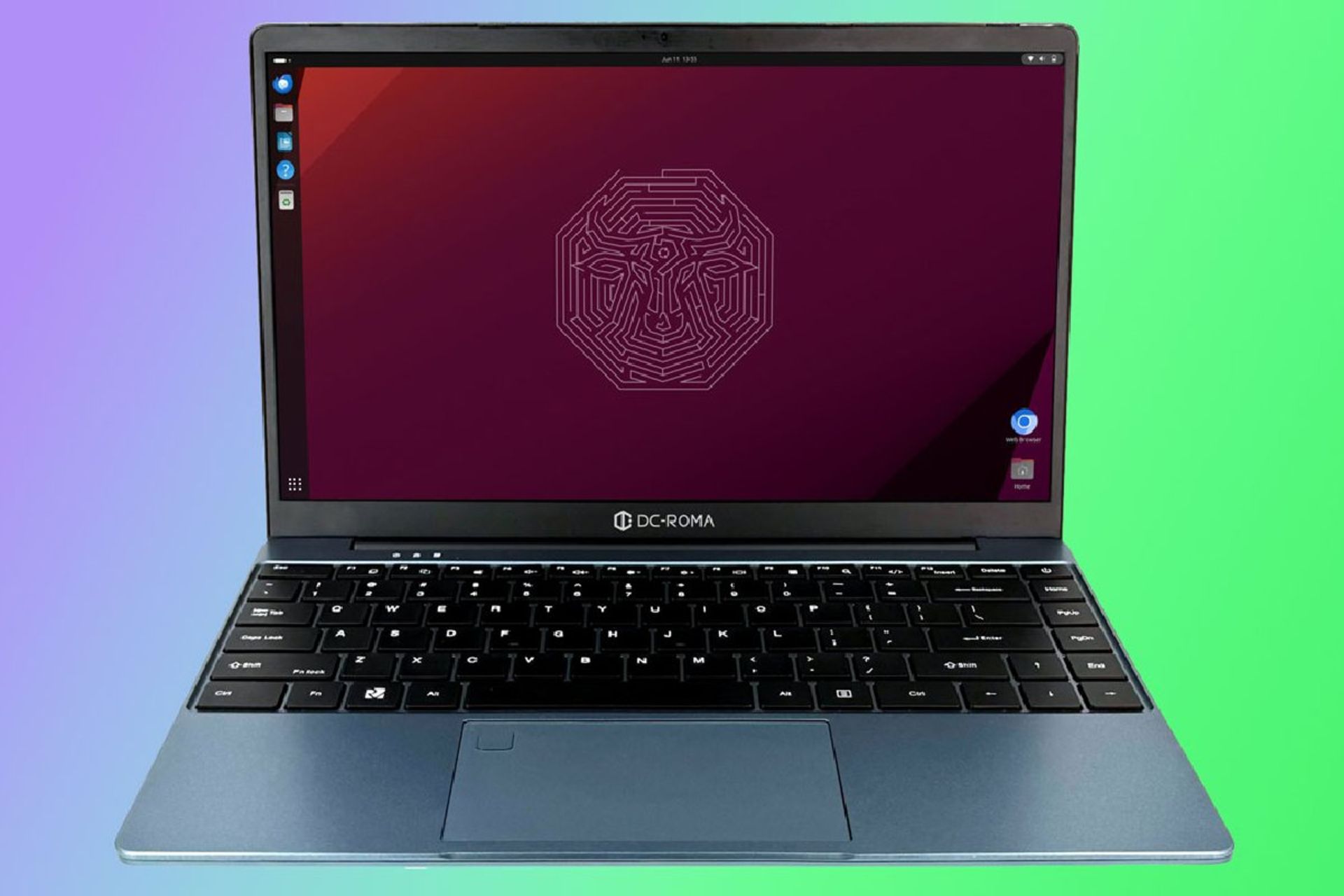 لپ تاپ DC-ROMA RISC-V LAPTOP II از نمای جلو