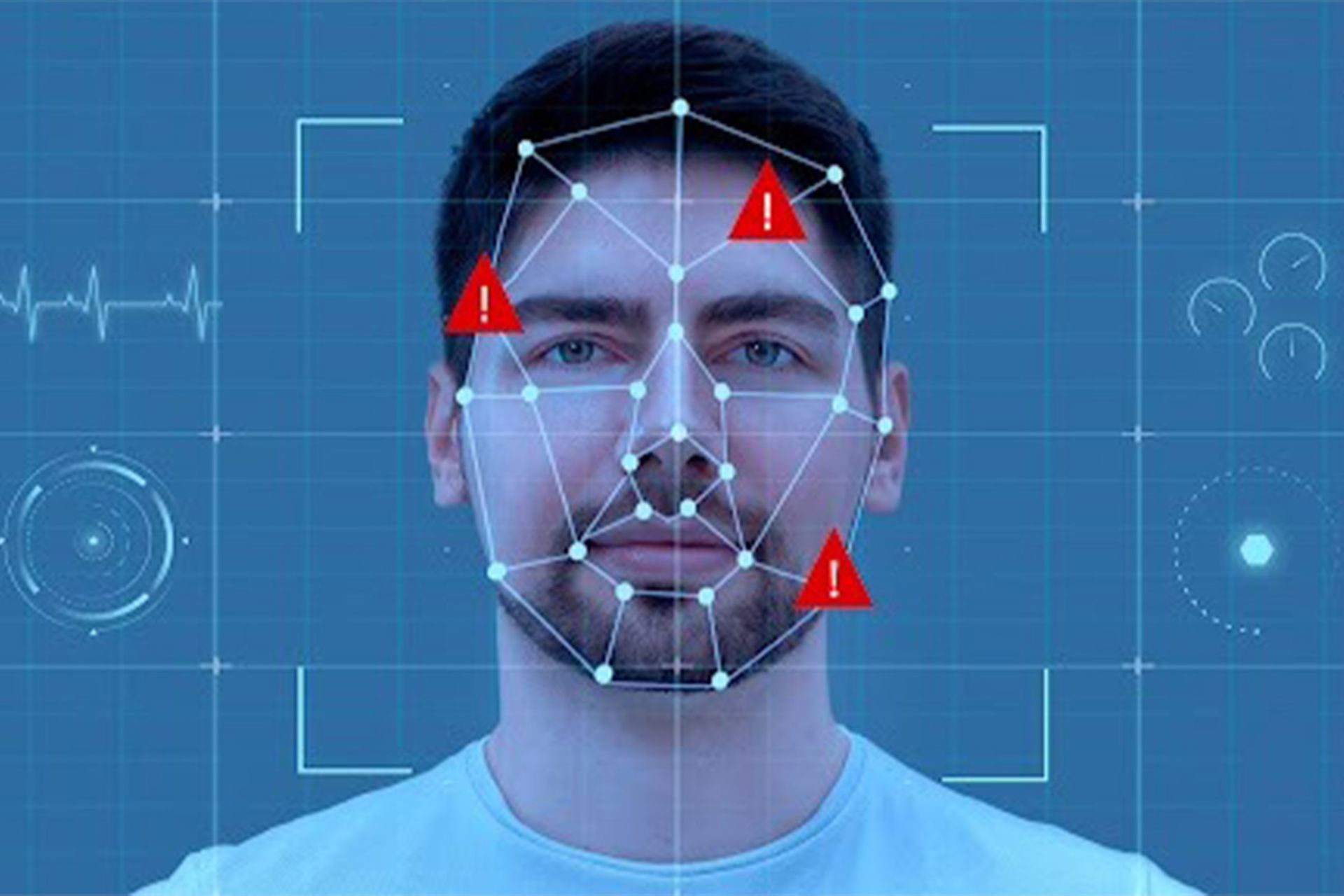 تصویر گرافیکی کارکرد دیپ‌فیک در نمایش صورت انسان
