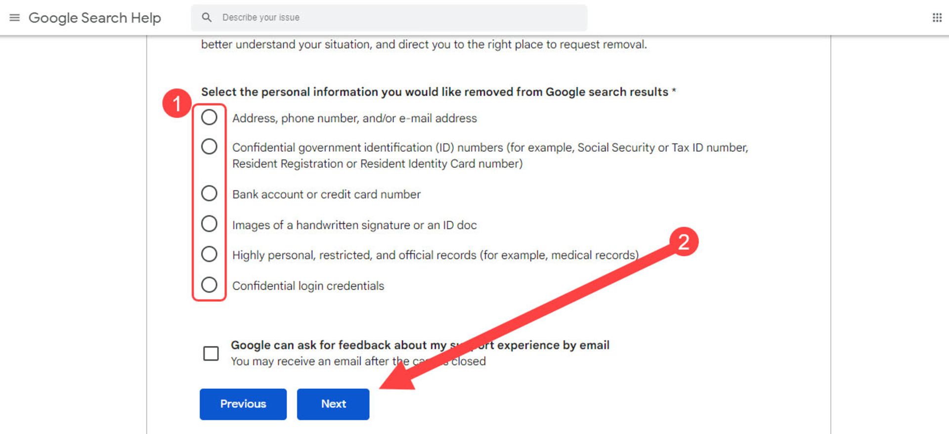 ارسال درخواست حذف داده‌های شخصی از گوگل