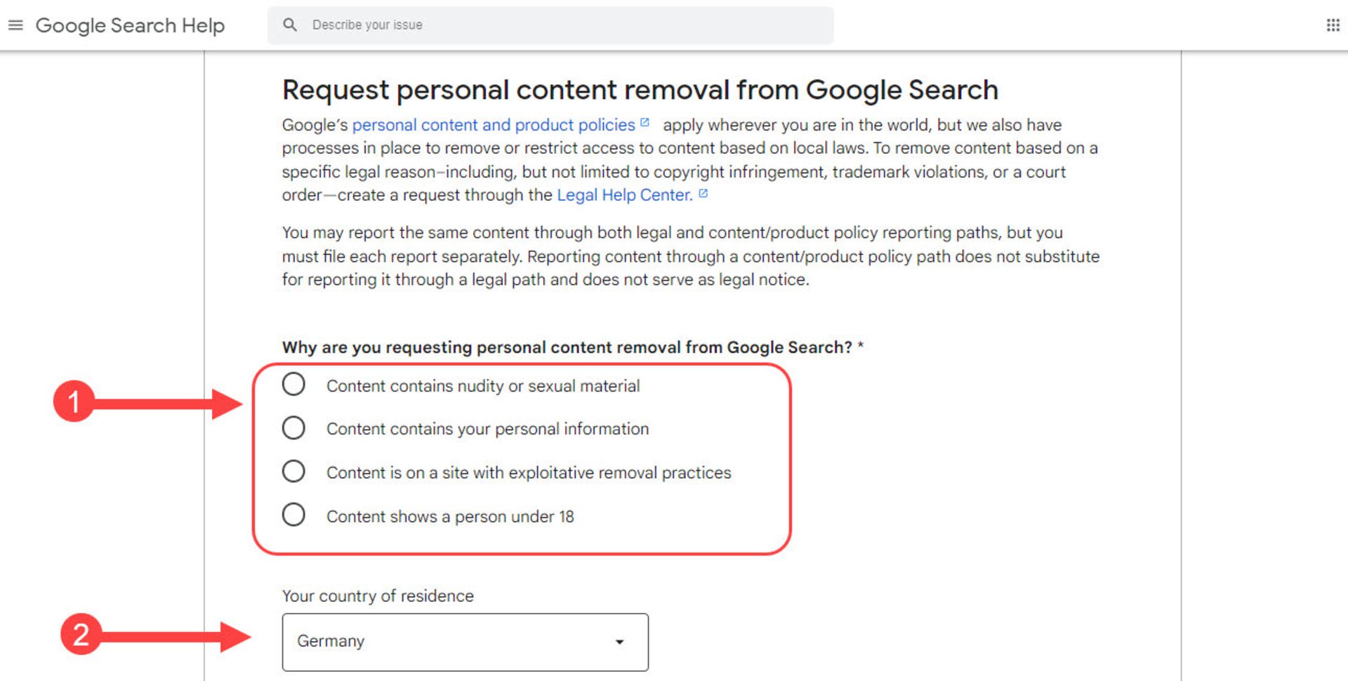 درخواست حذف داده‌های شخصی از گوگل