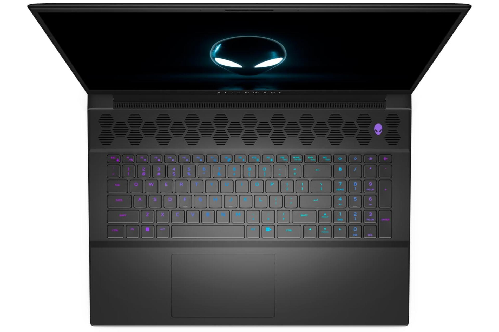 لپ تاپ گیمینگ الین ور Alienware m18 2023 از نمای بالا کیبورد