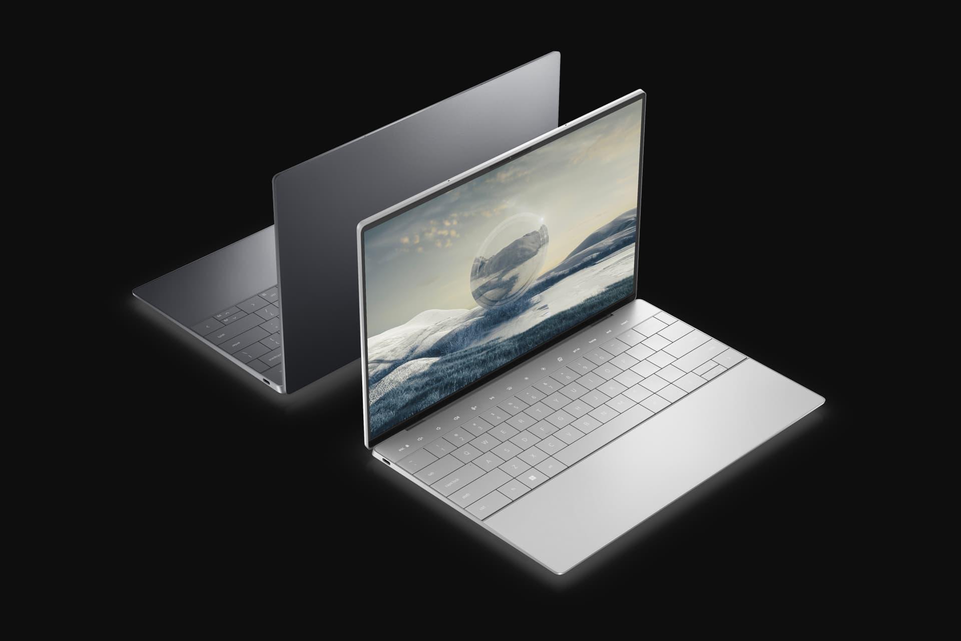 لپ تاپ Dell XPS 13 Plus 2023 از نمای پشت و جلو