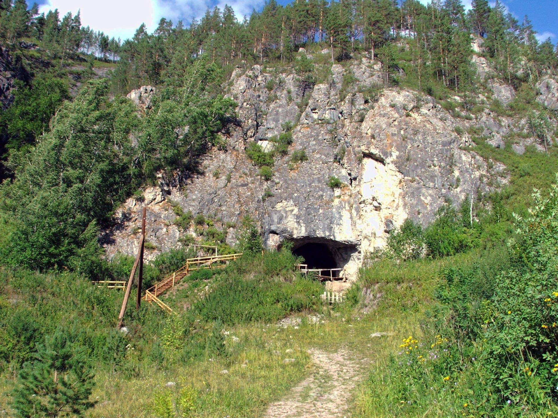 Denisova cave in the Altai mountain range in southern Siberia