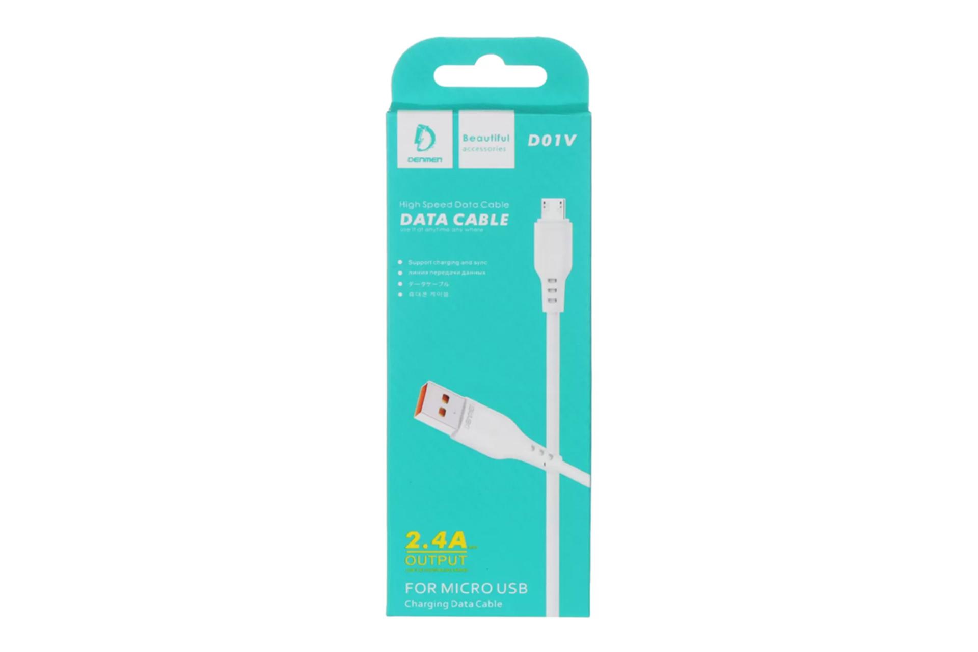 جعبه کابل شارژ USB دنمن Type-A به Micro-USB مدل D01V با طول 1 متر