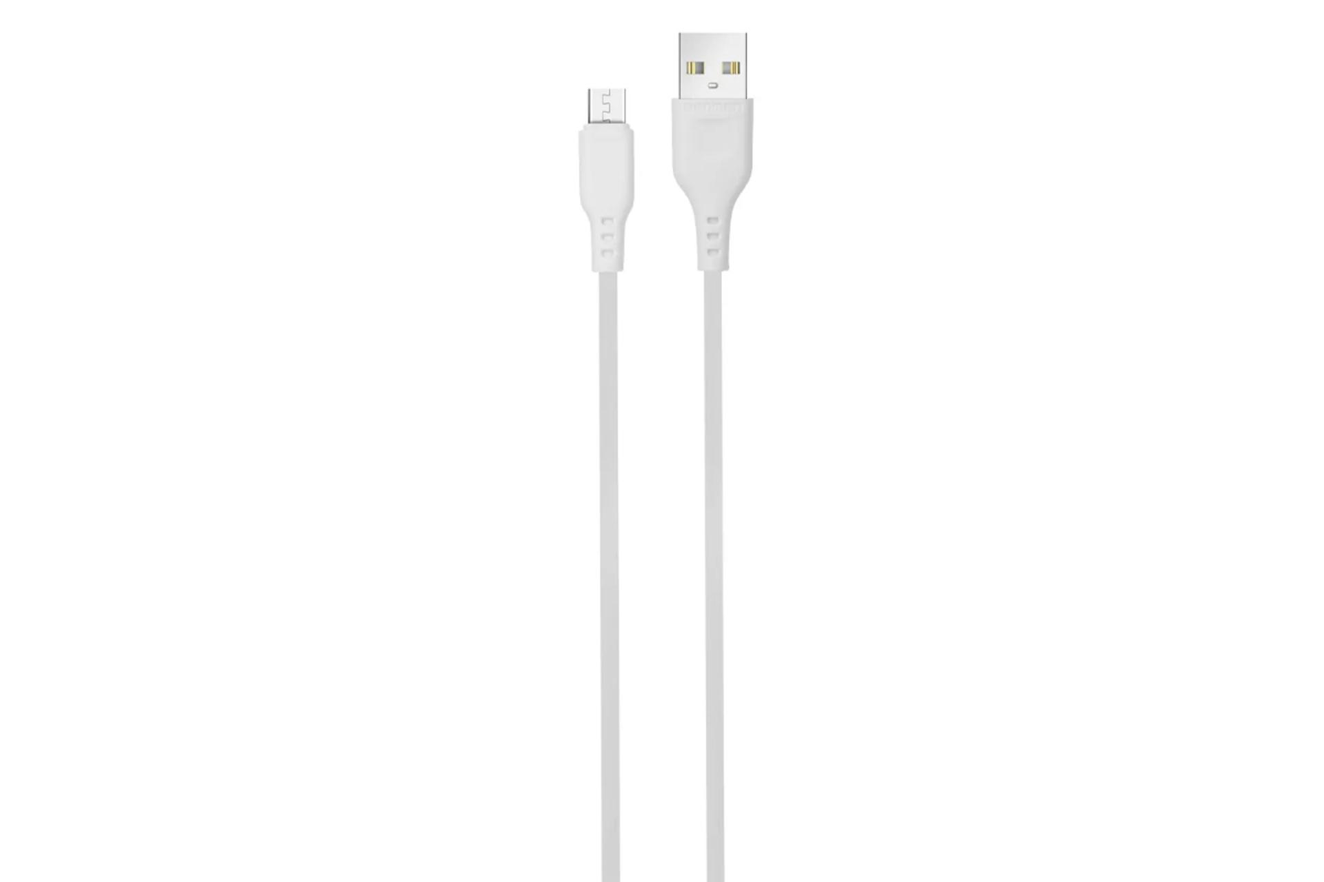 کابل شارژ USB دنمن Type-A به Micro-USB مدل D01V با طول 1 متر رنگ سفید