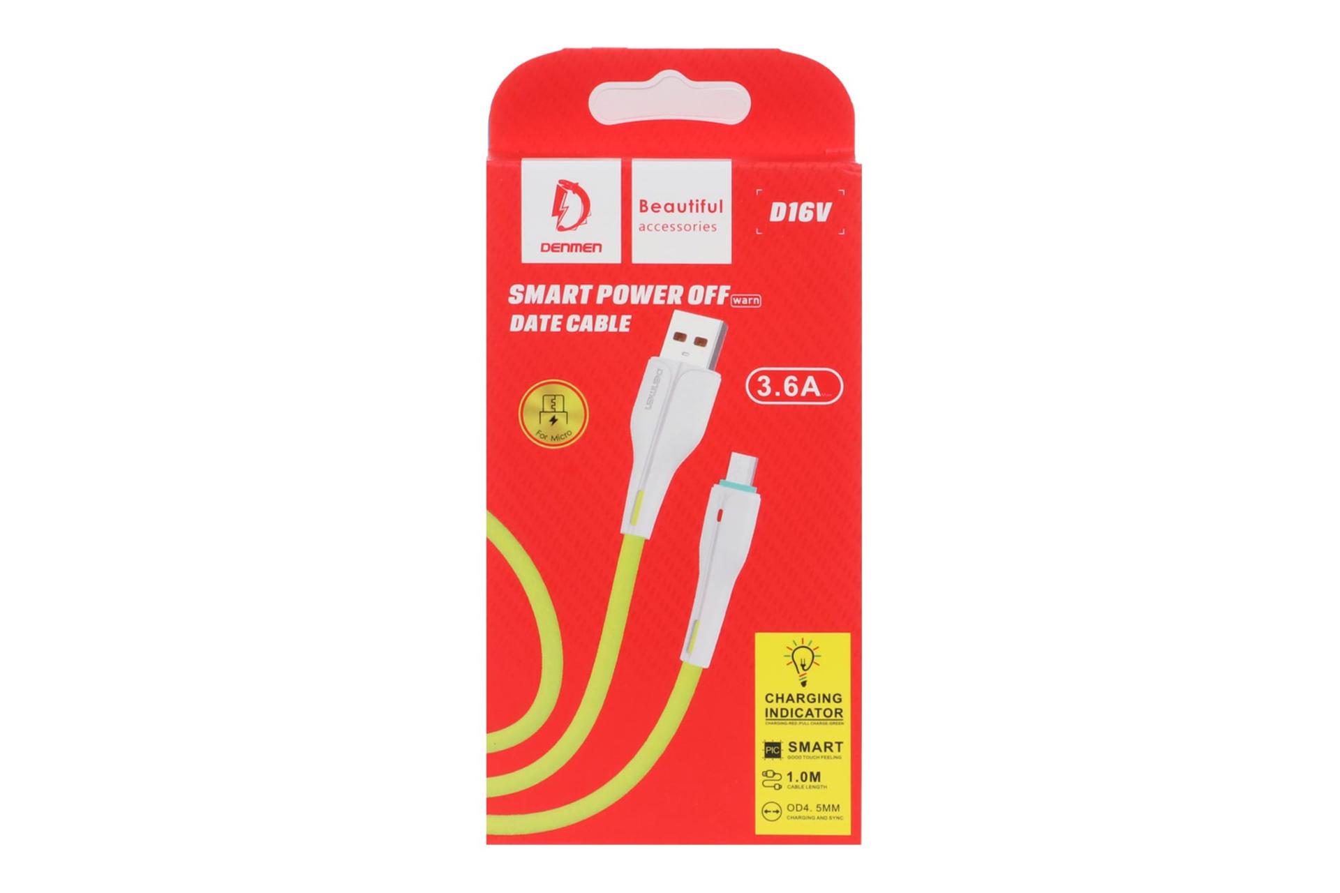 جعبه کابل شارژ USB دنمن Type-A به Micro-USB مدل D16V-CH با طول 1 متر