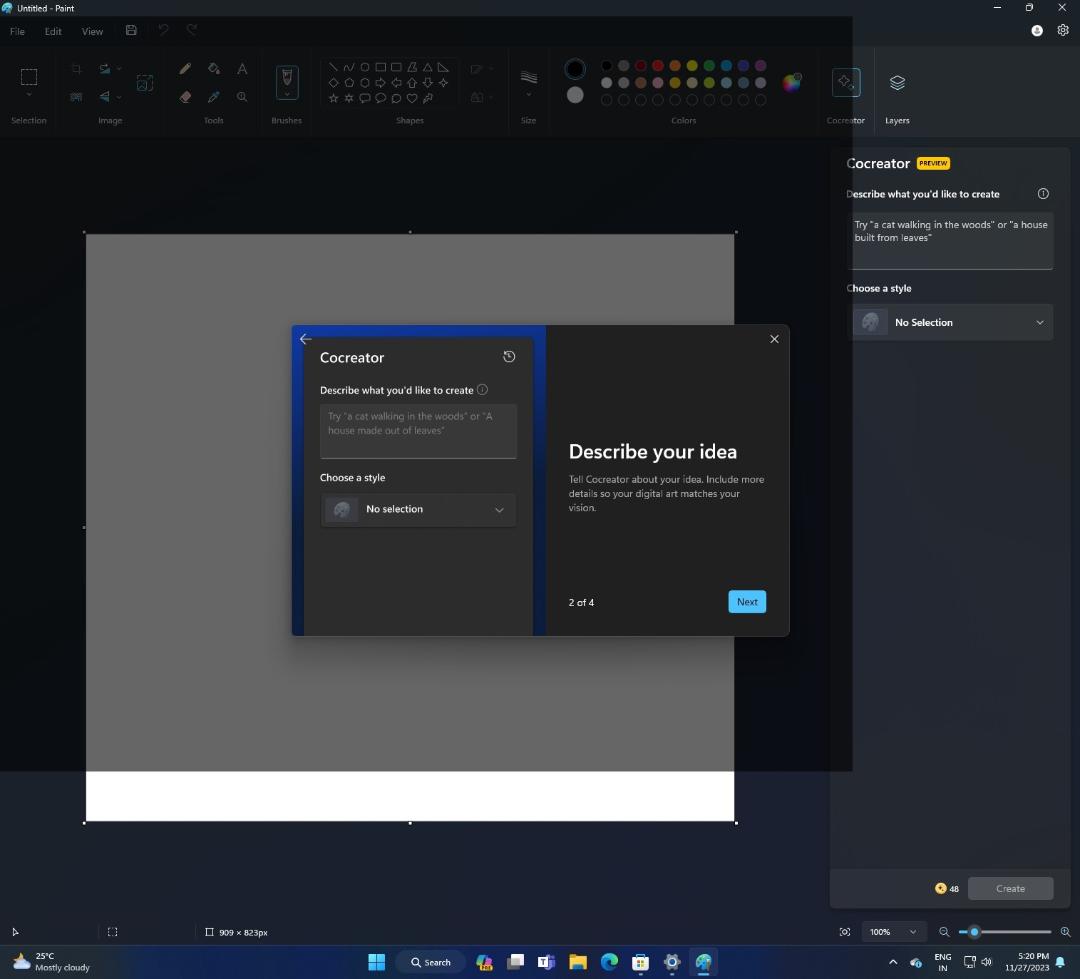 صفحه نرم افزار paint cocreator