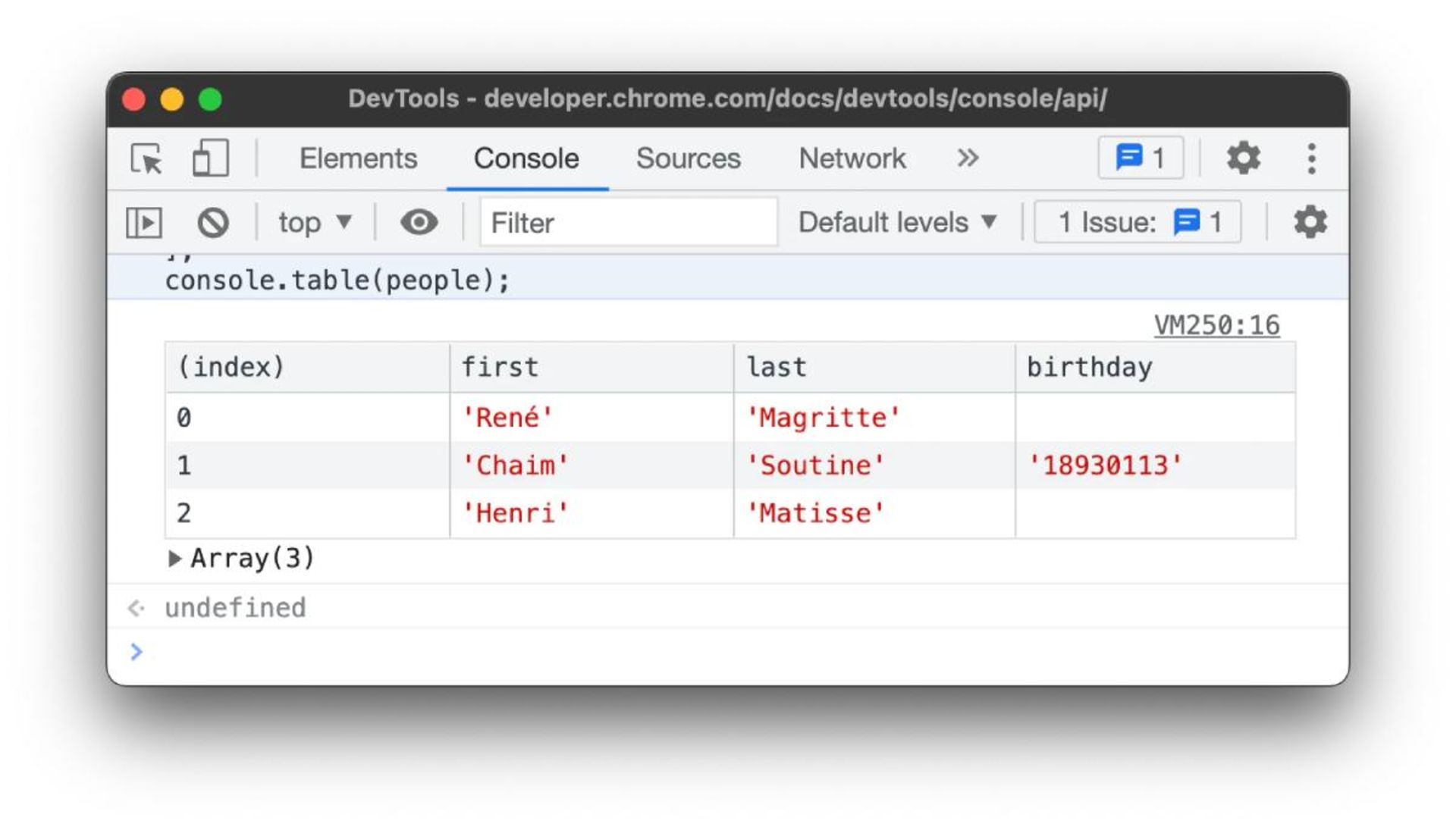 کنسول توسعه دهنده مرورگر وب
