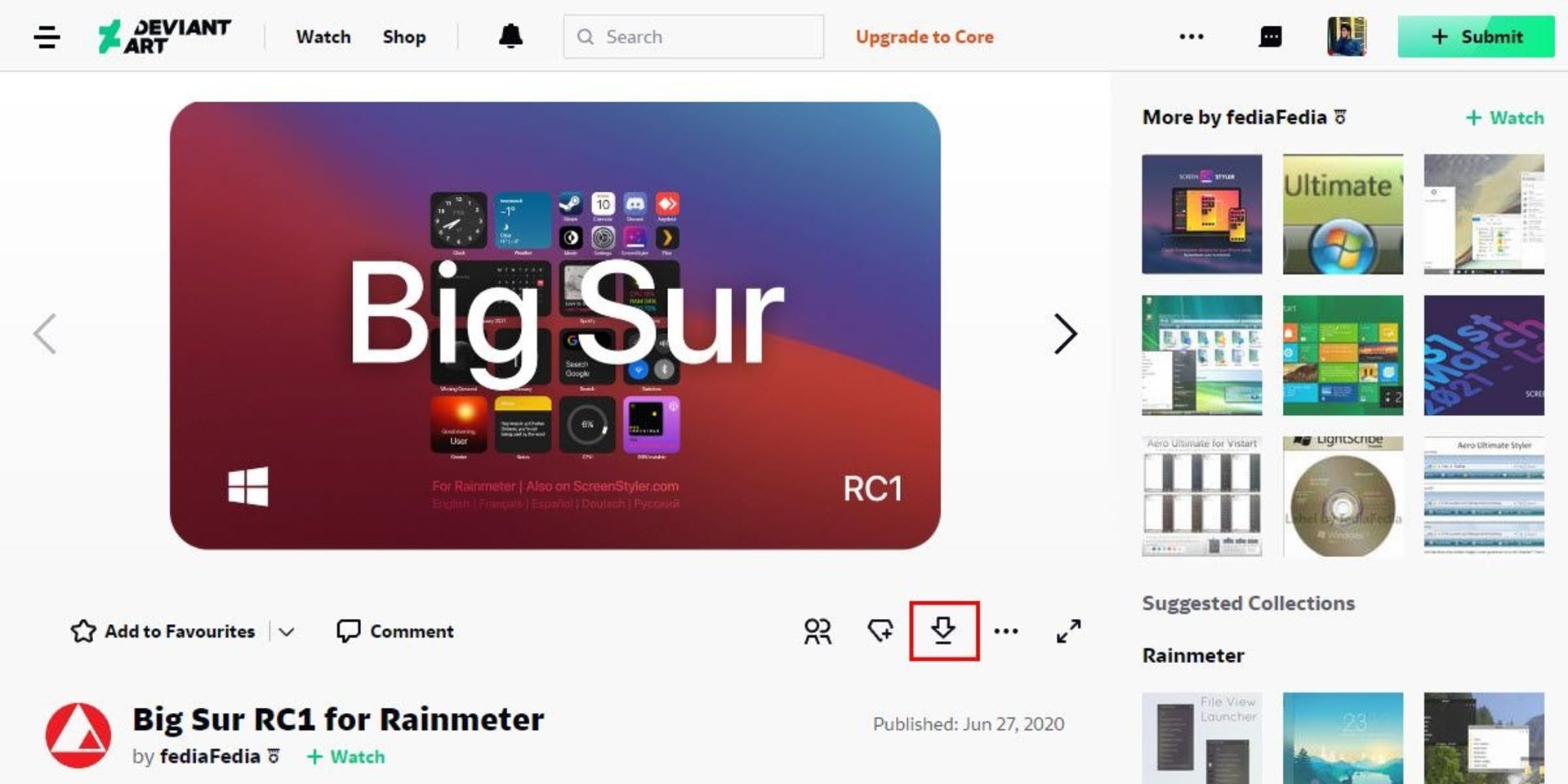 دانلود  Big Sur for Rainmeter از سایت DeviantArt