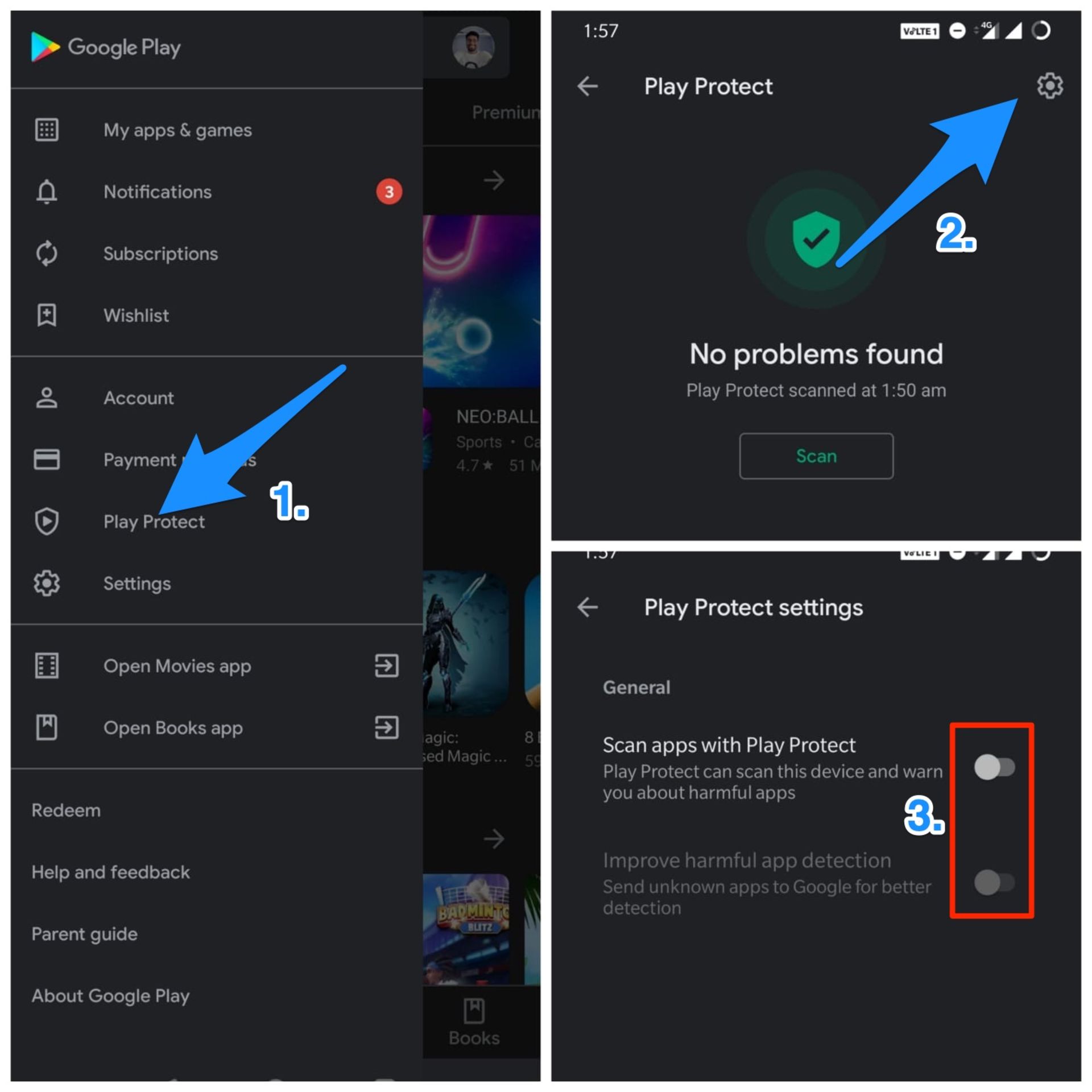 غیرفعال کردن گوگل پلی پروتکت در اندروید