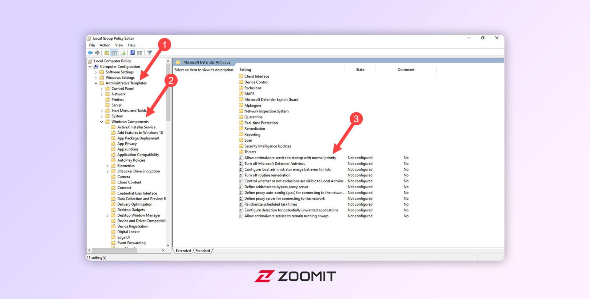 محیط Group Policy Editor