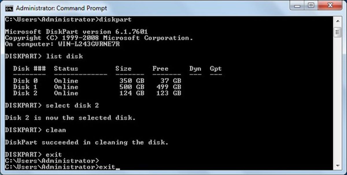 Run the Diskpart command in cmd