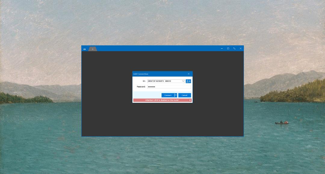 پنجره وارد کردن آی دی و پسورد در برنامه Distance Desktop