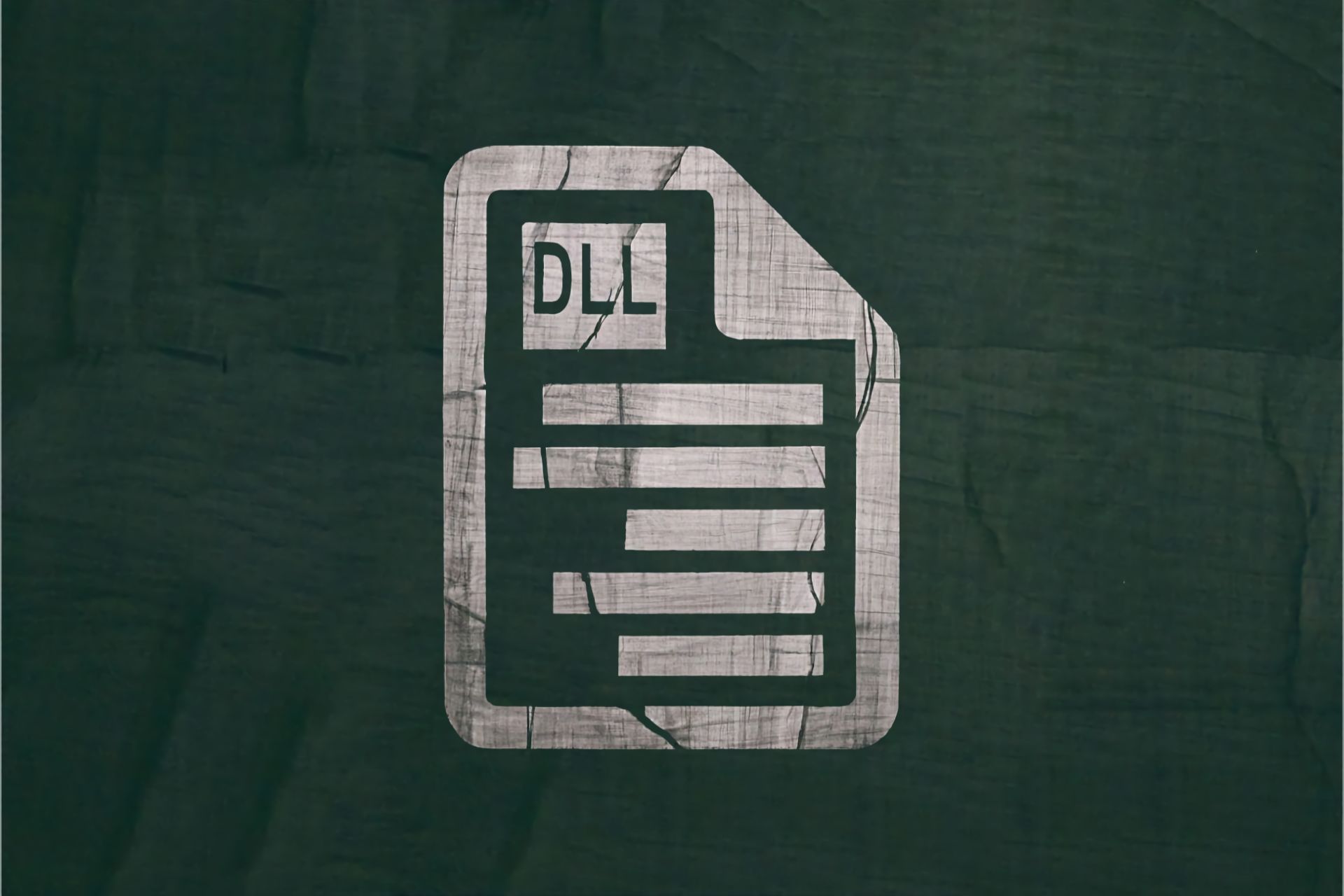 یک فایل DLL در پس‌زمینه سبز
