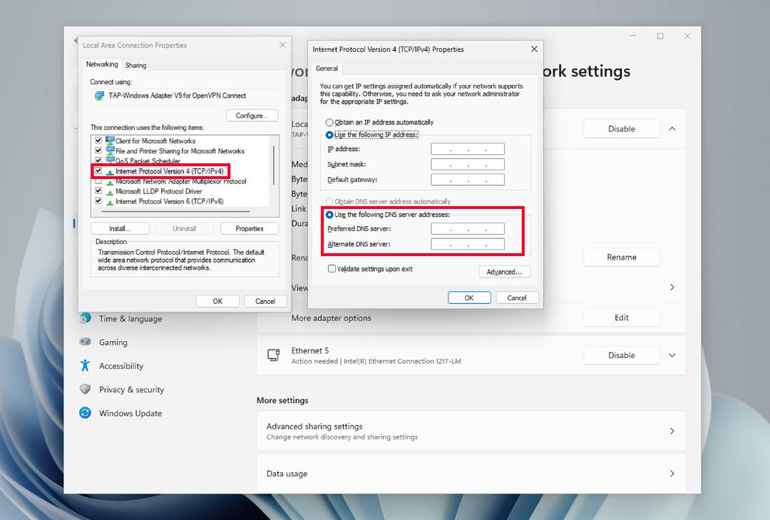 تنظیمات DNS
