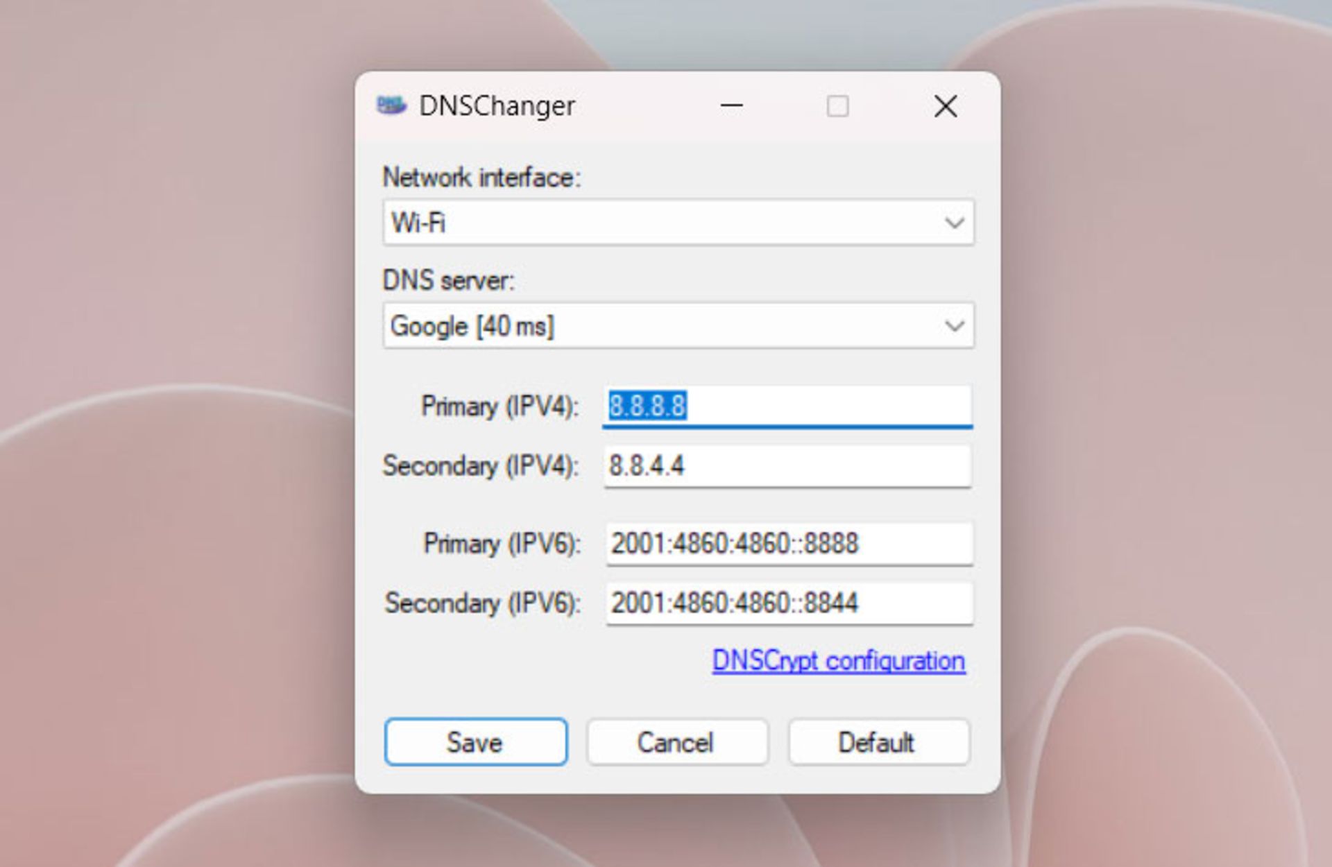 محیط نرم‌افزار DNSChanger