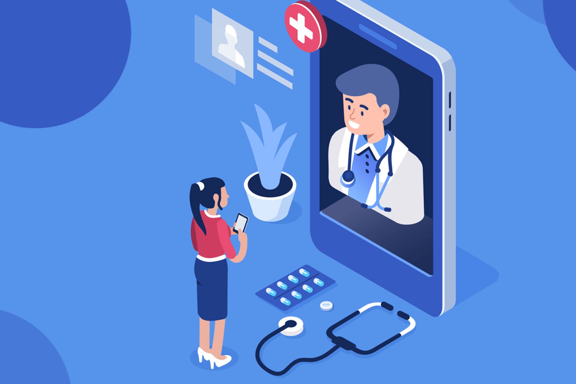 طرحی از ویزیت آنلاین 