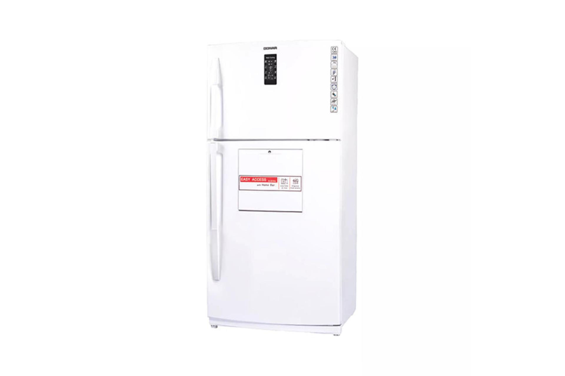 یخچال فریزر دونار Donar DNH32 Wide نمای جلو و جانبی رنگ سفید