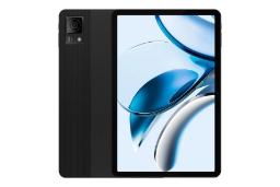 نمای کلی تبلت T40 دوجی / Doogee T40 با نمایشگر روشن و نمایش دوربین پنل پشت رنگ مشکی