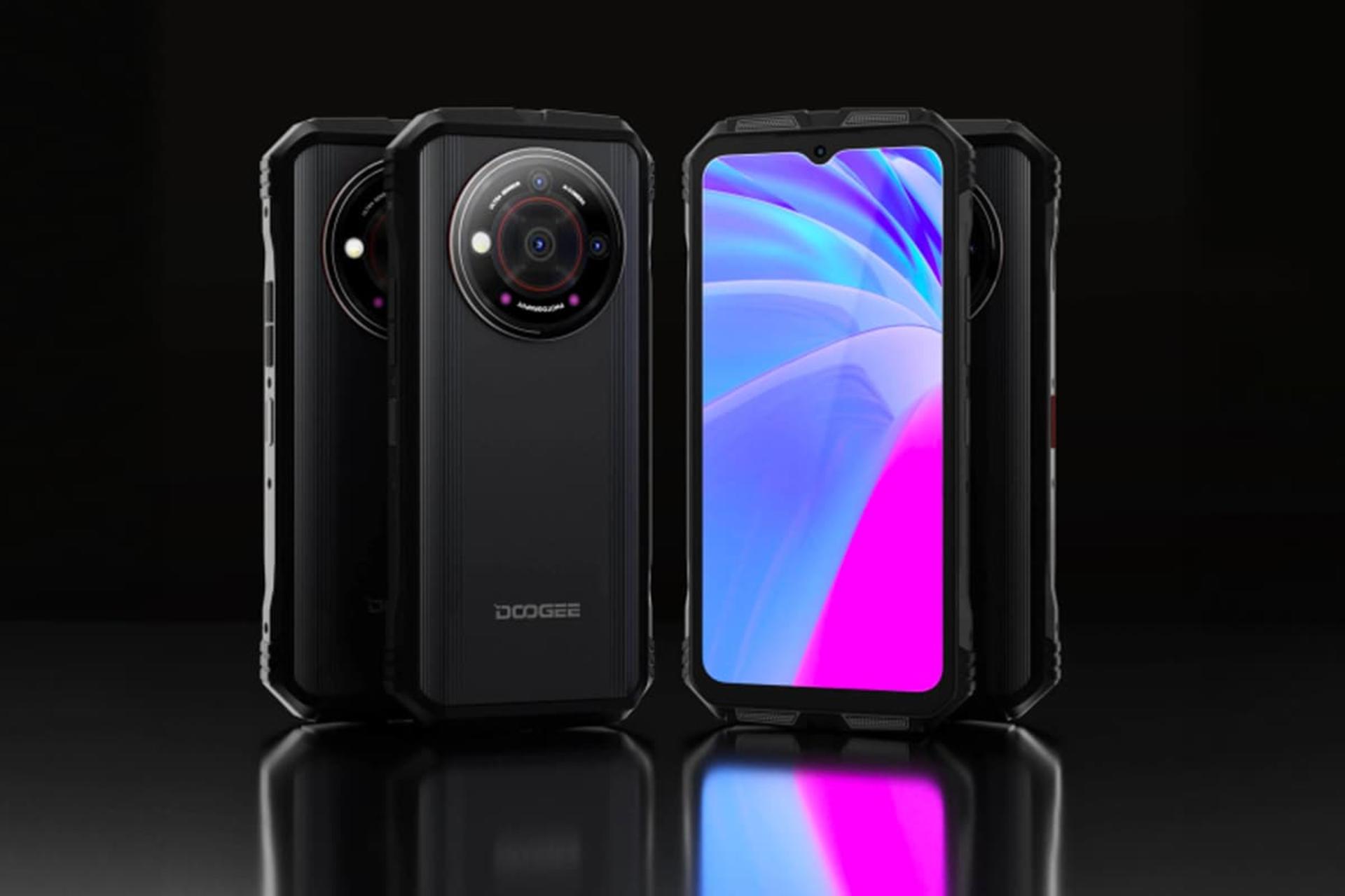 مدل مشکی گوشی دوجی V30 پرو نمای پشت و جلو